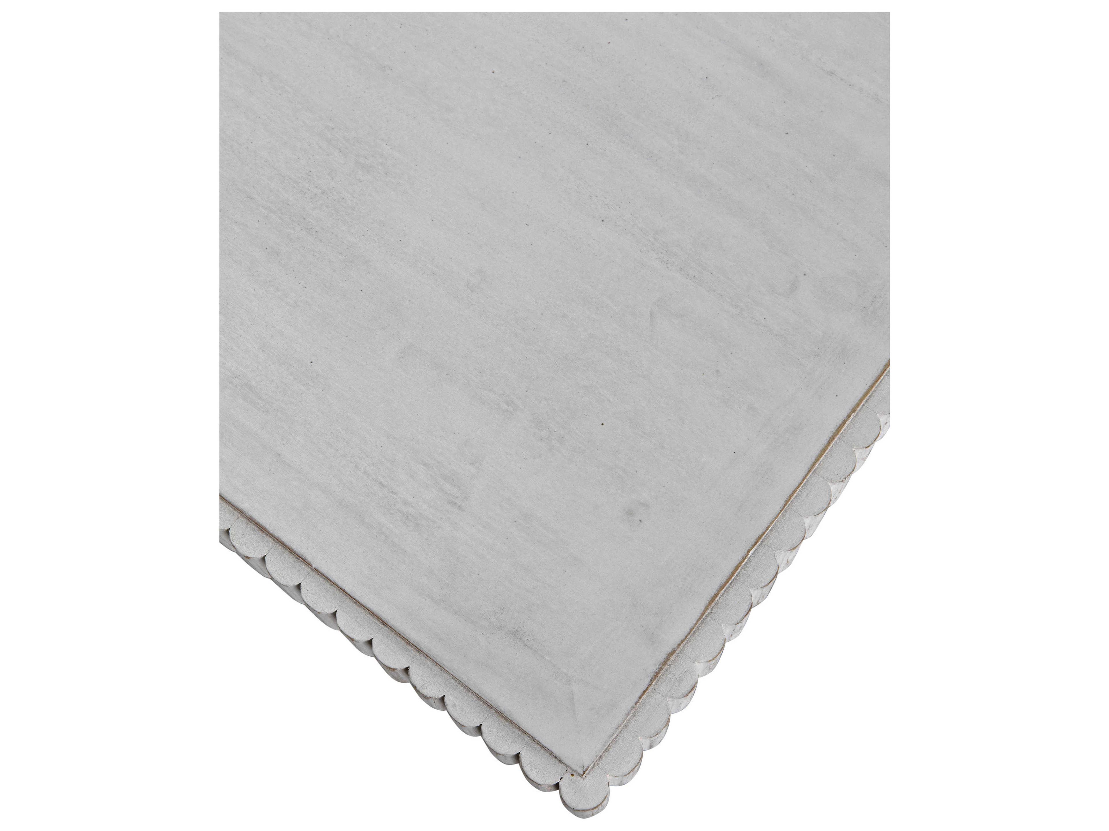 Noir Rectangular Wood White Wash Coffee Table