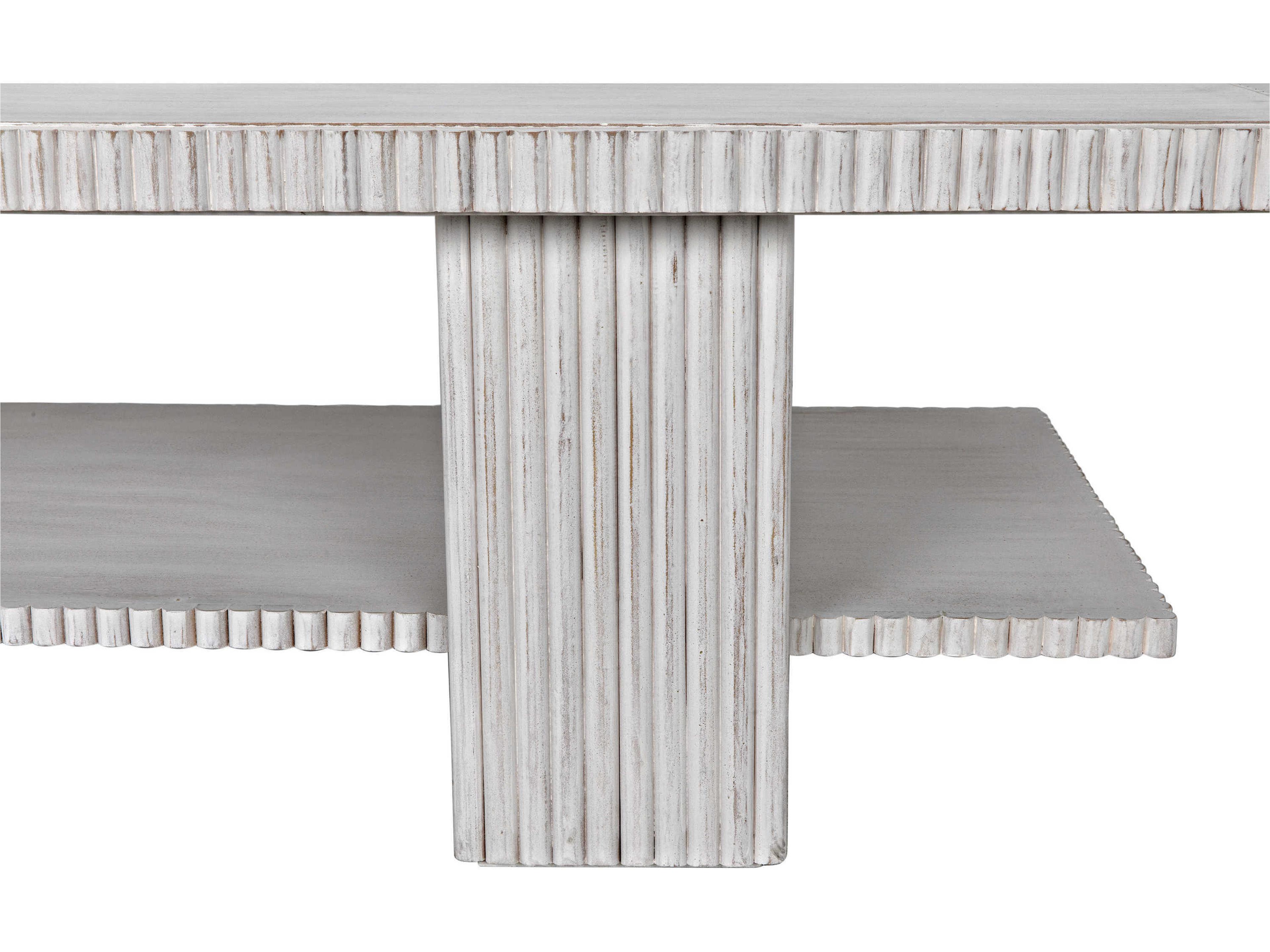 Noir Rectangular Wood White Wash Coffee Table