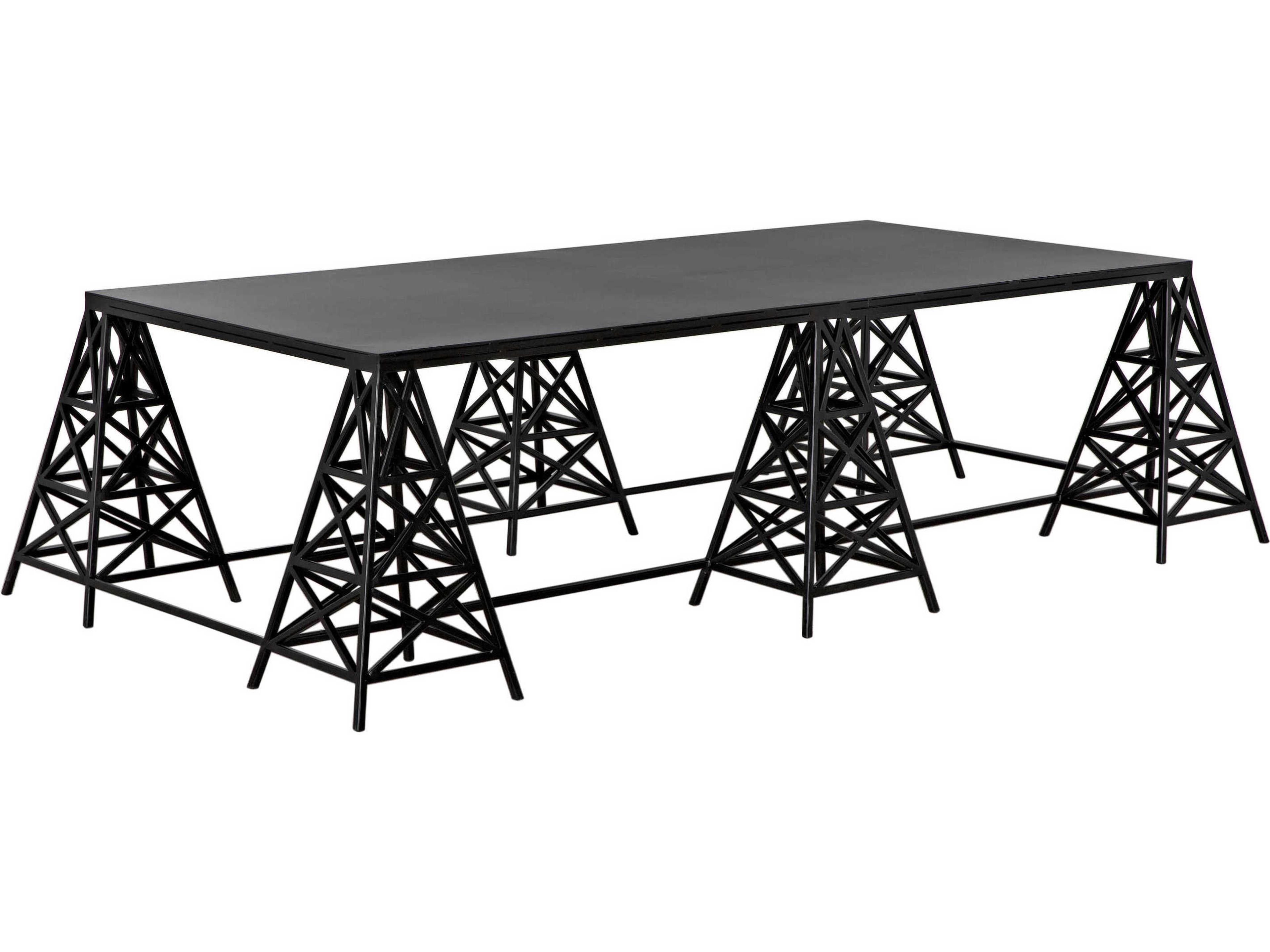 Rectangular Metal Matte Black Coffee Table