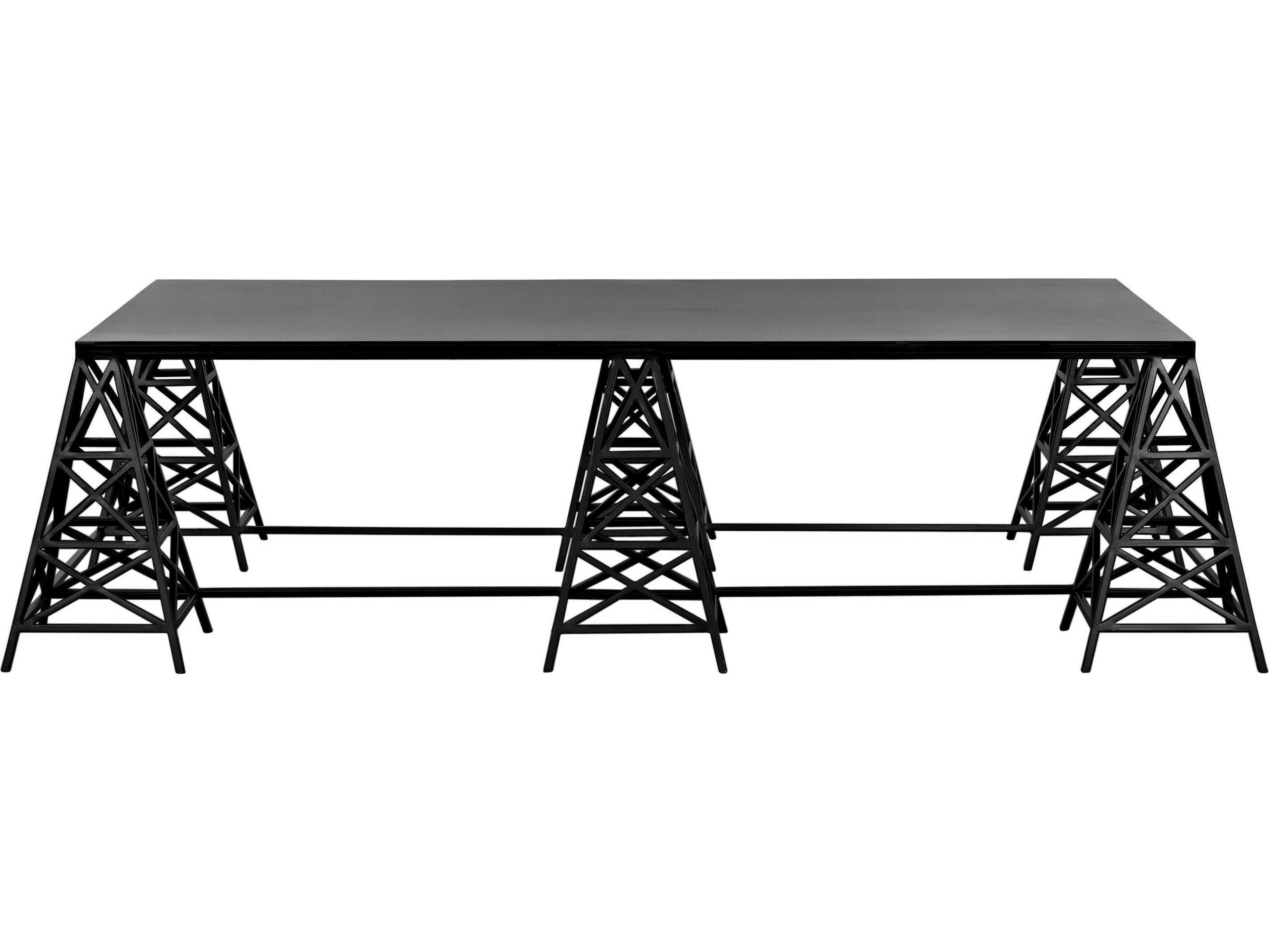 Noir Rectangular Metal Matte Black Coffee Table