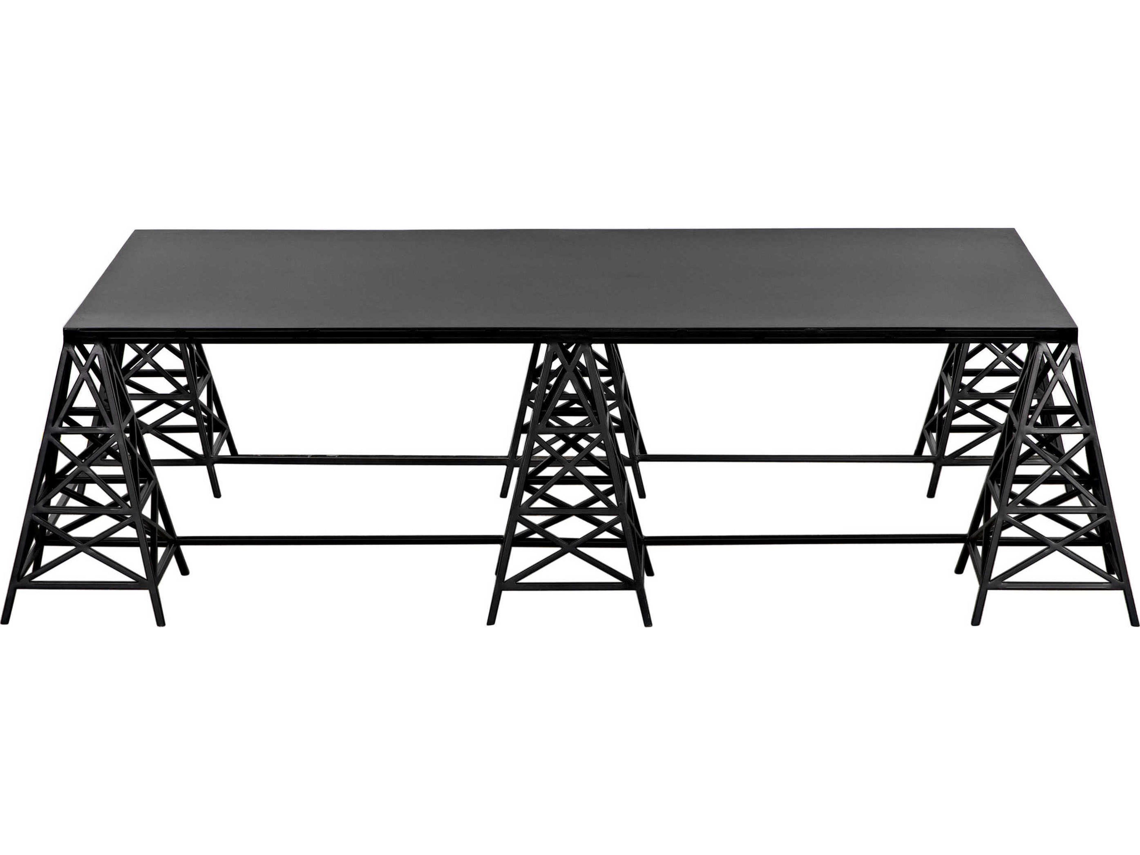 Noir Rectangular Metal Matte Black Coffee Table