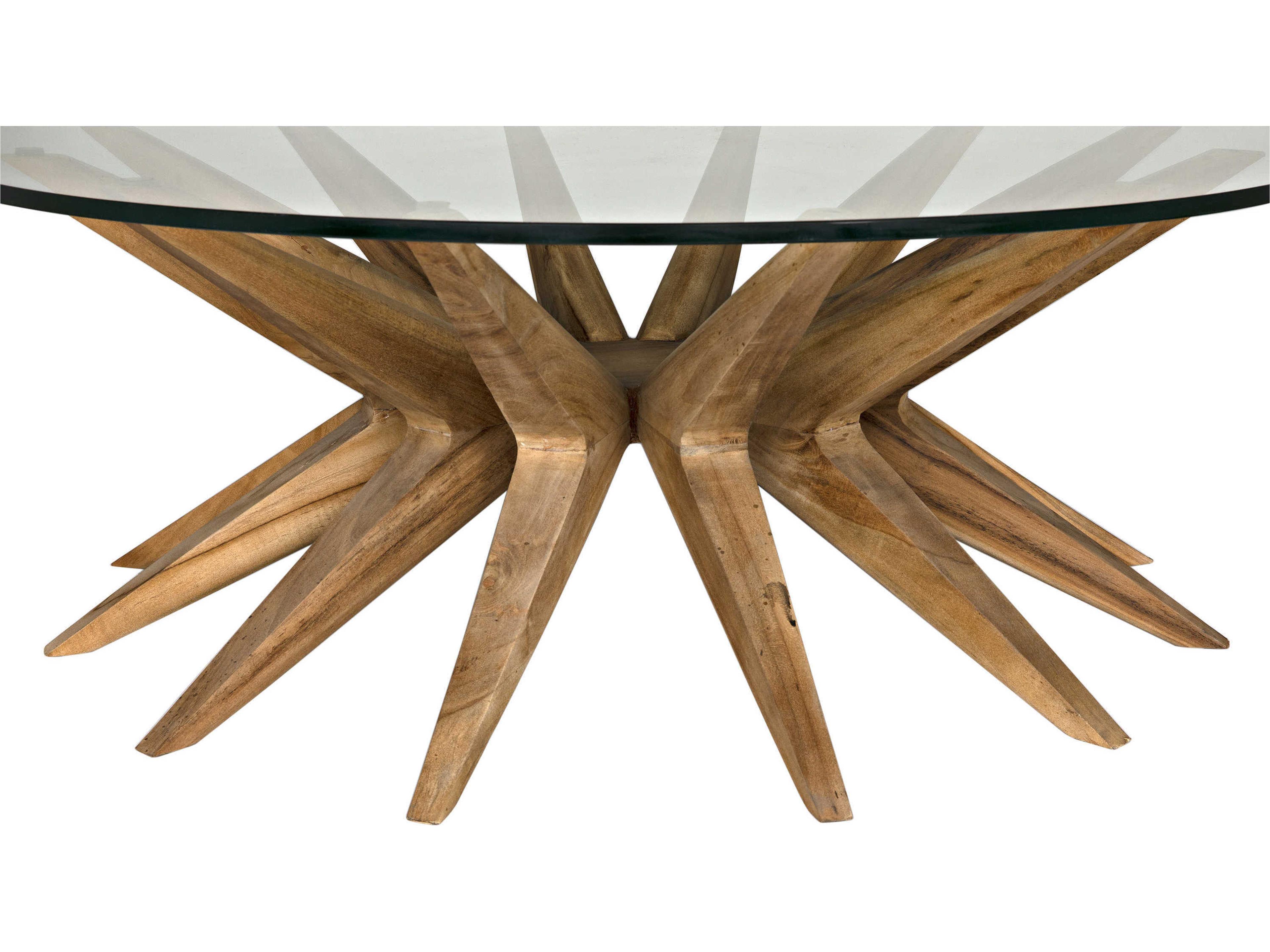 Noir Round Glass Clear Coat Flat Coffee Table