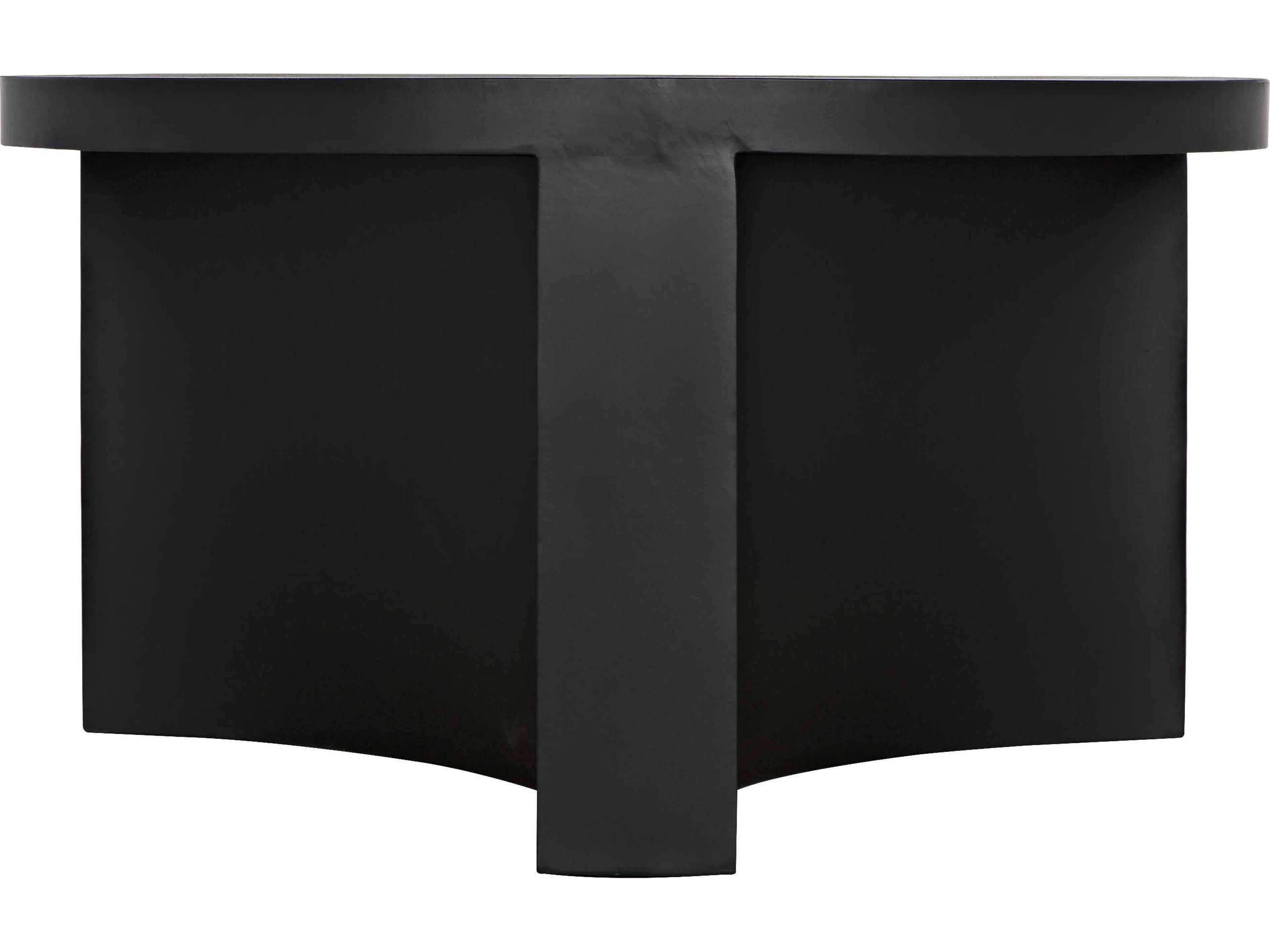 Noir Round Metal Matte Black Coffee Table
