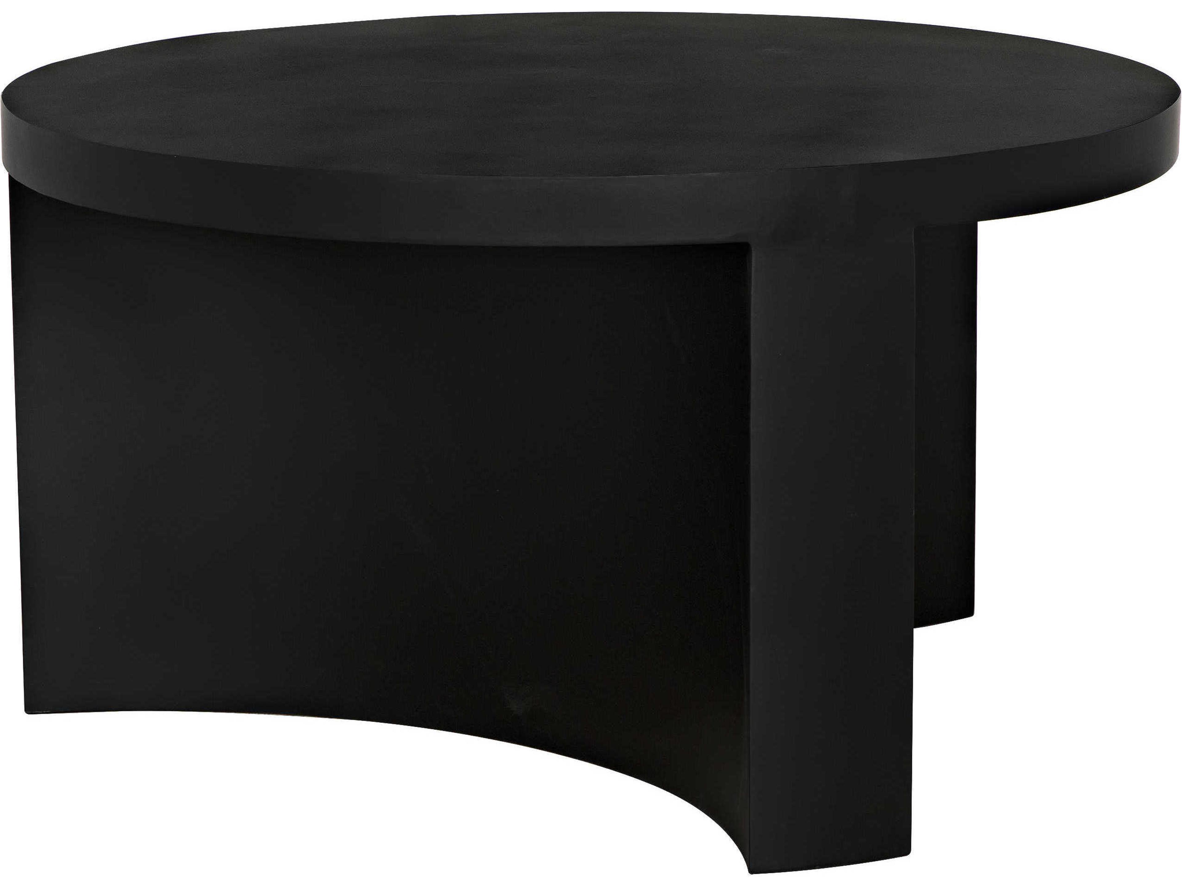 Noir Round Metal Matte Black Coffee Table