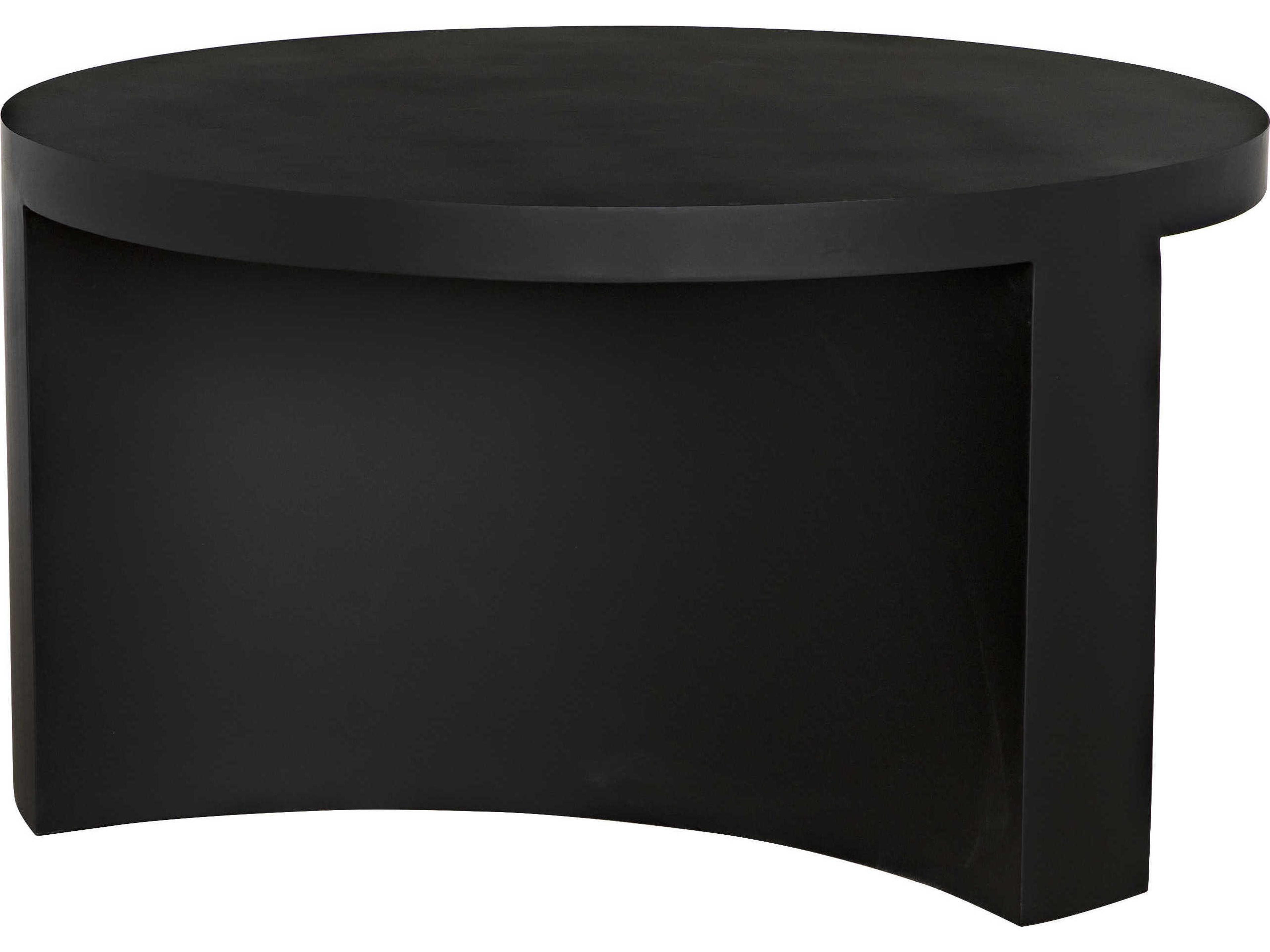 Noir Round Metal Matte Black Coffee Table