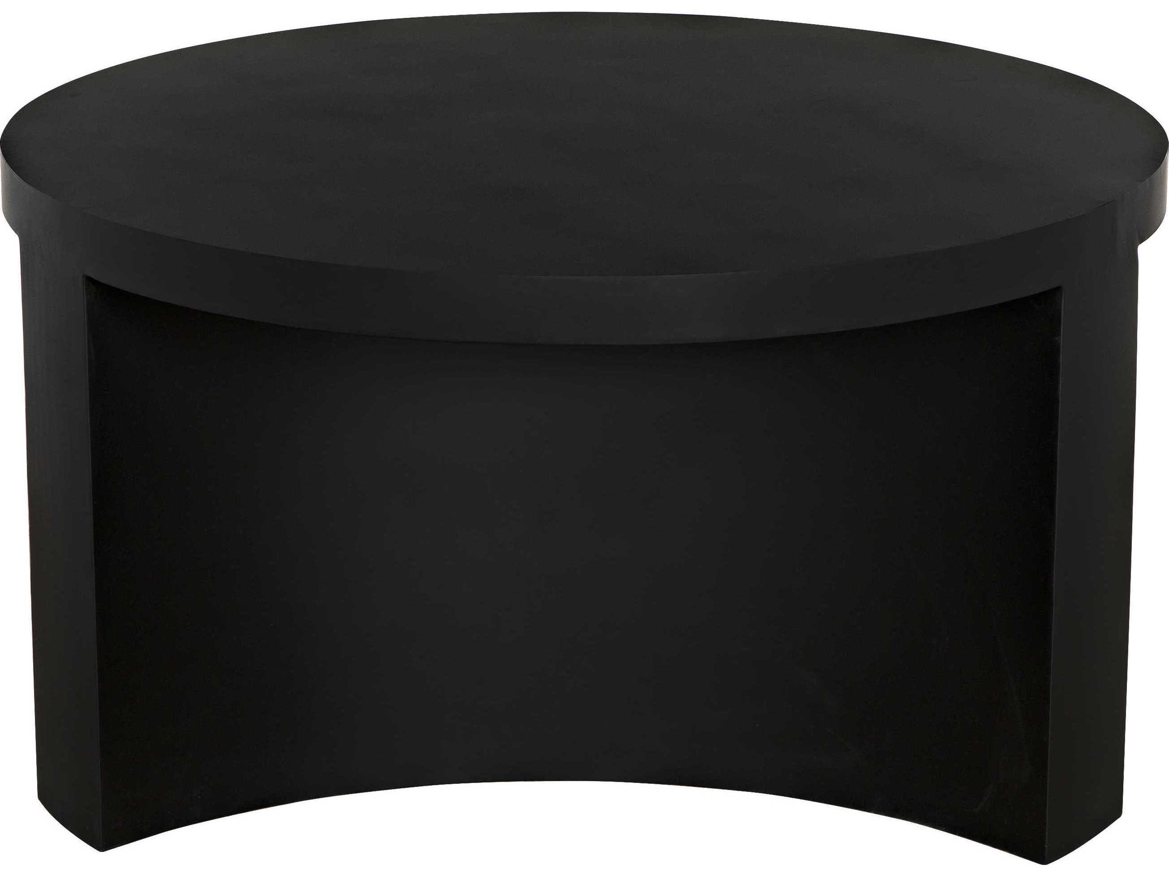 Noir Round Metal Matte Black Coffee Table