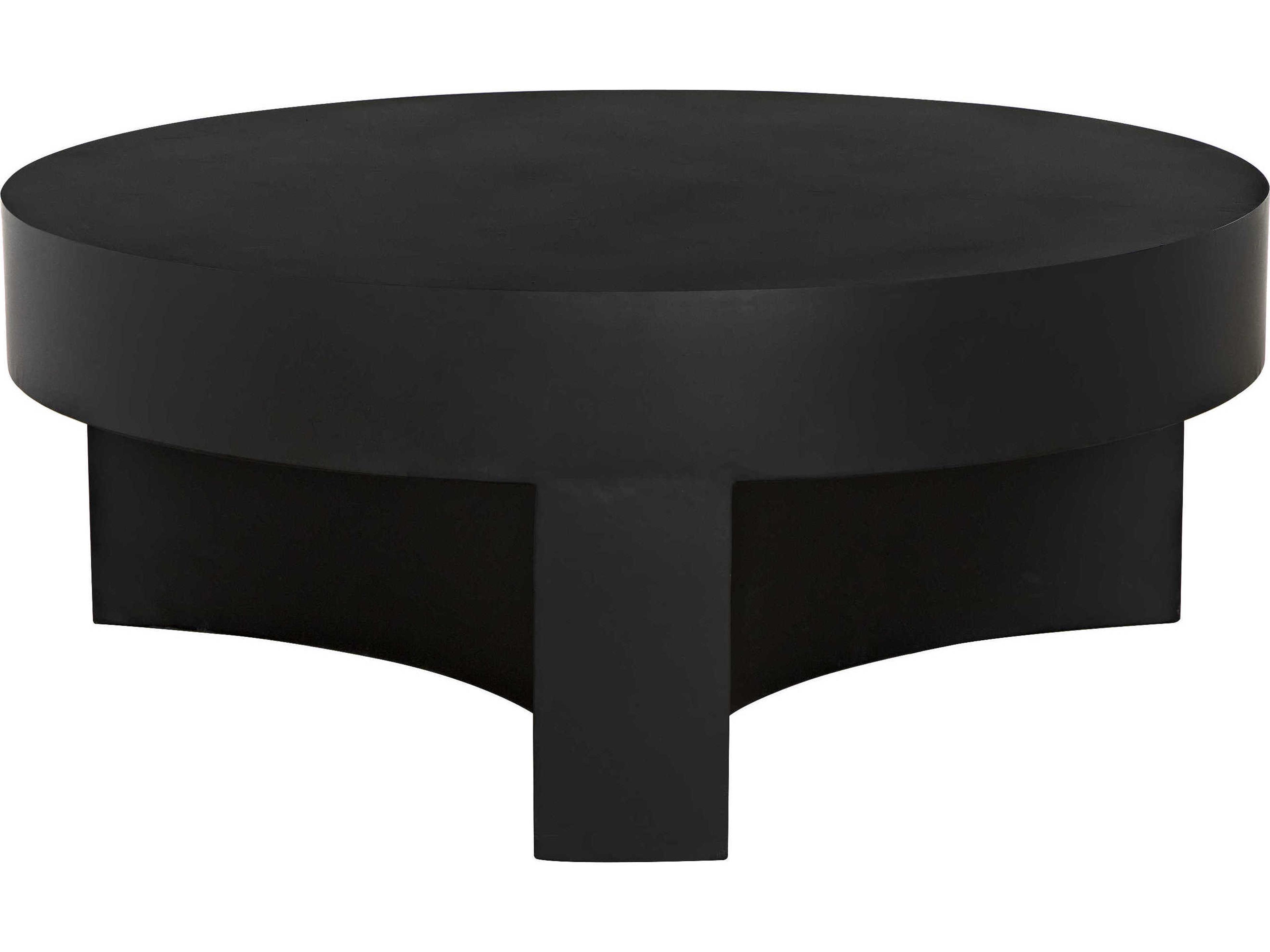 Round Metal Matte Black Coffee Table