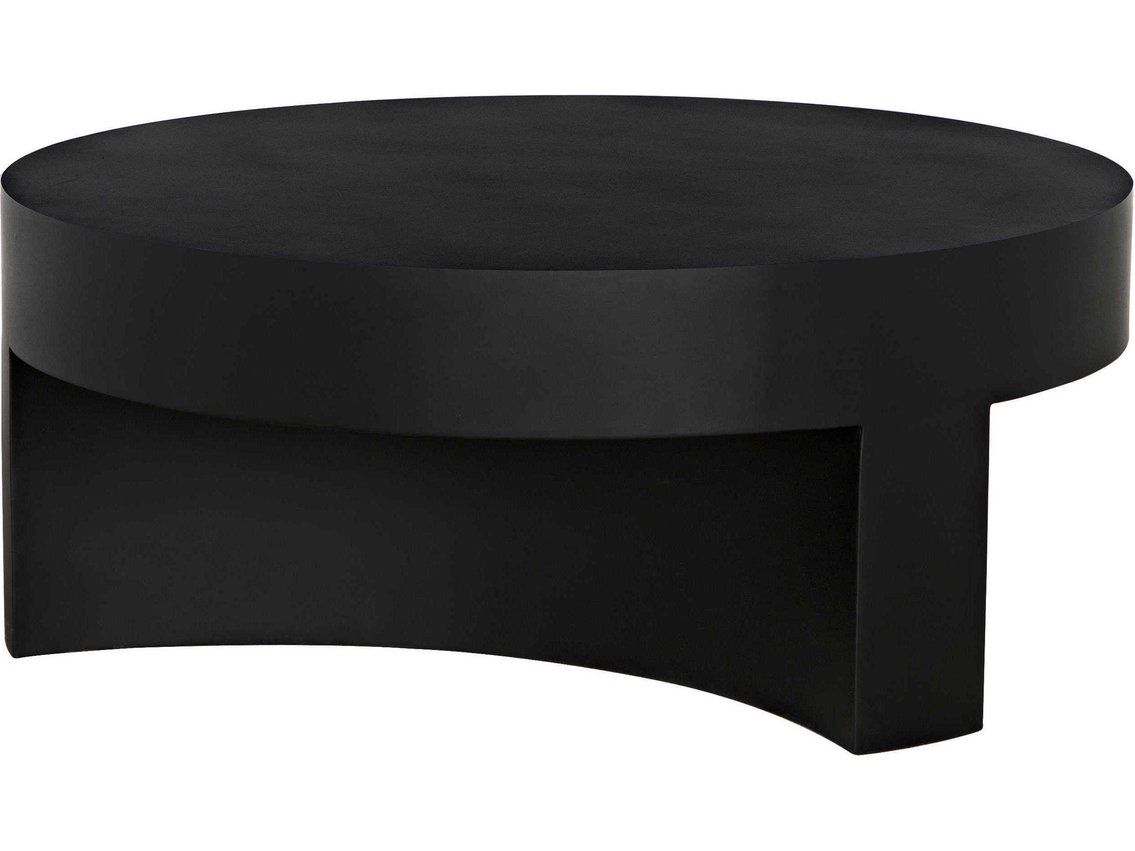 Noir Round Metal Matte Black Coffee Table