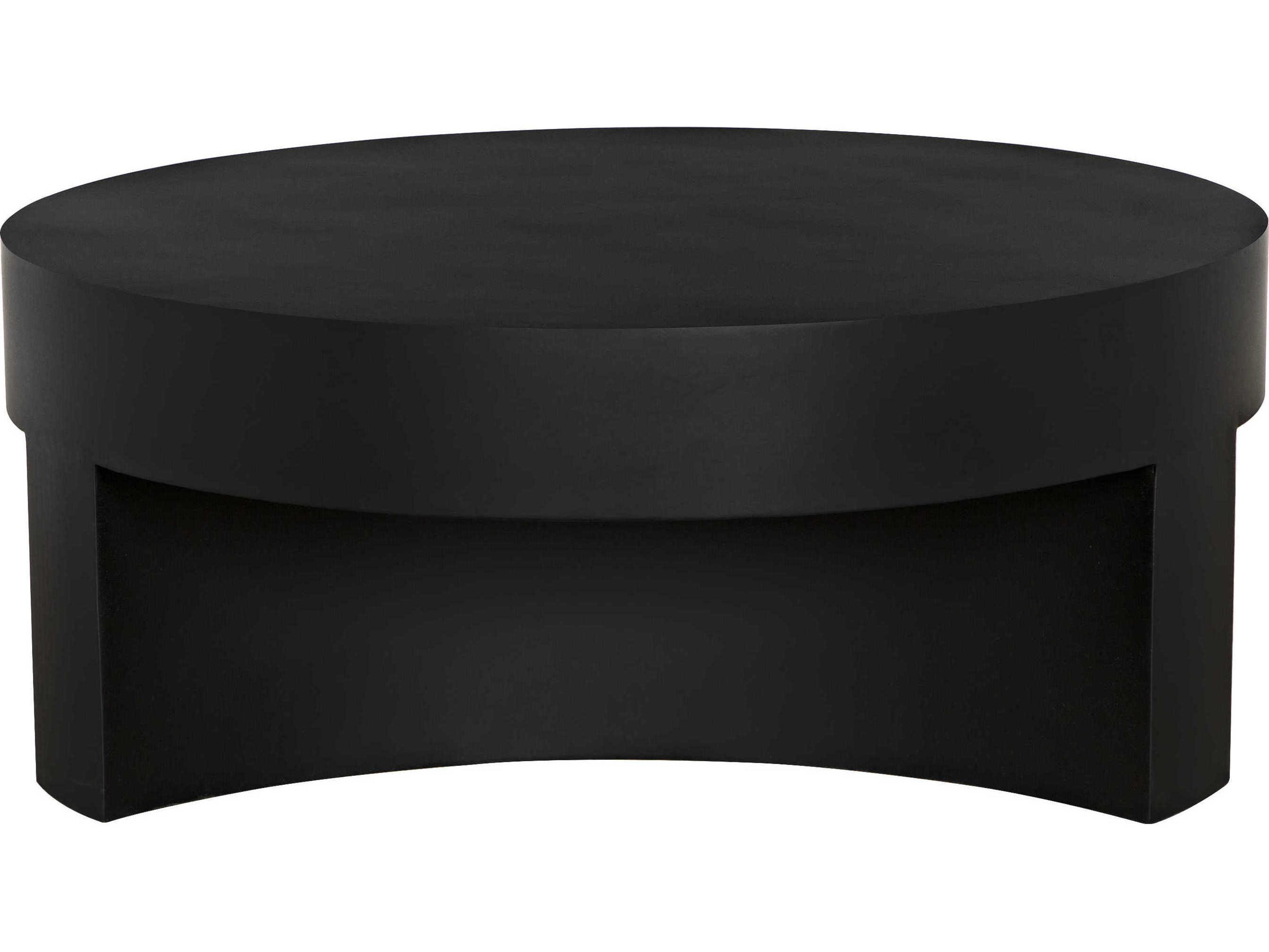 Noir Round Metal Matte Black Coffee Table
