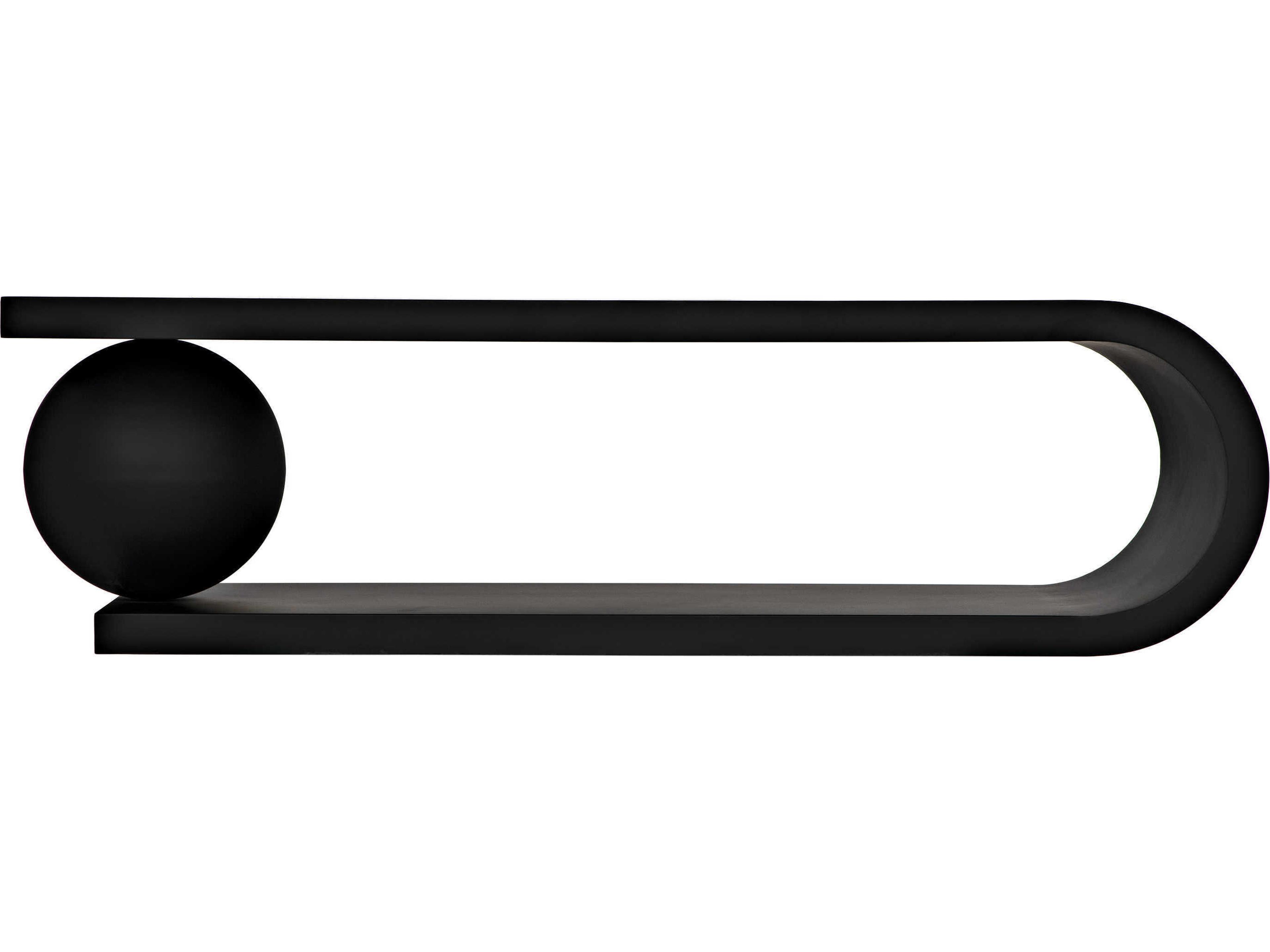 Noir Estelle Rectangular Metal Matte Black Coffee Table