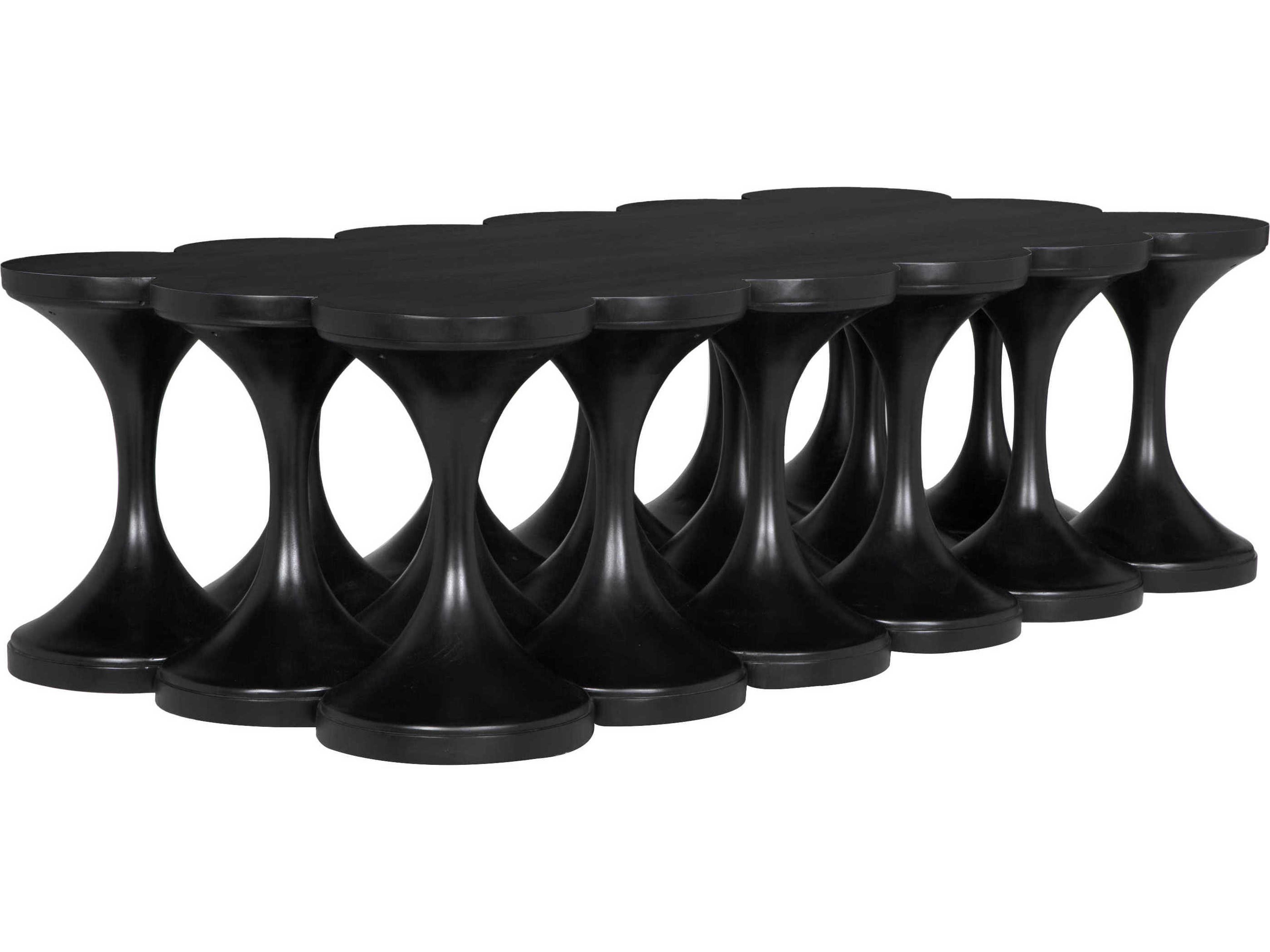 Noir Jericho Rectangular Wood Hand Rubbed Black Coffee Table