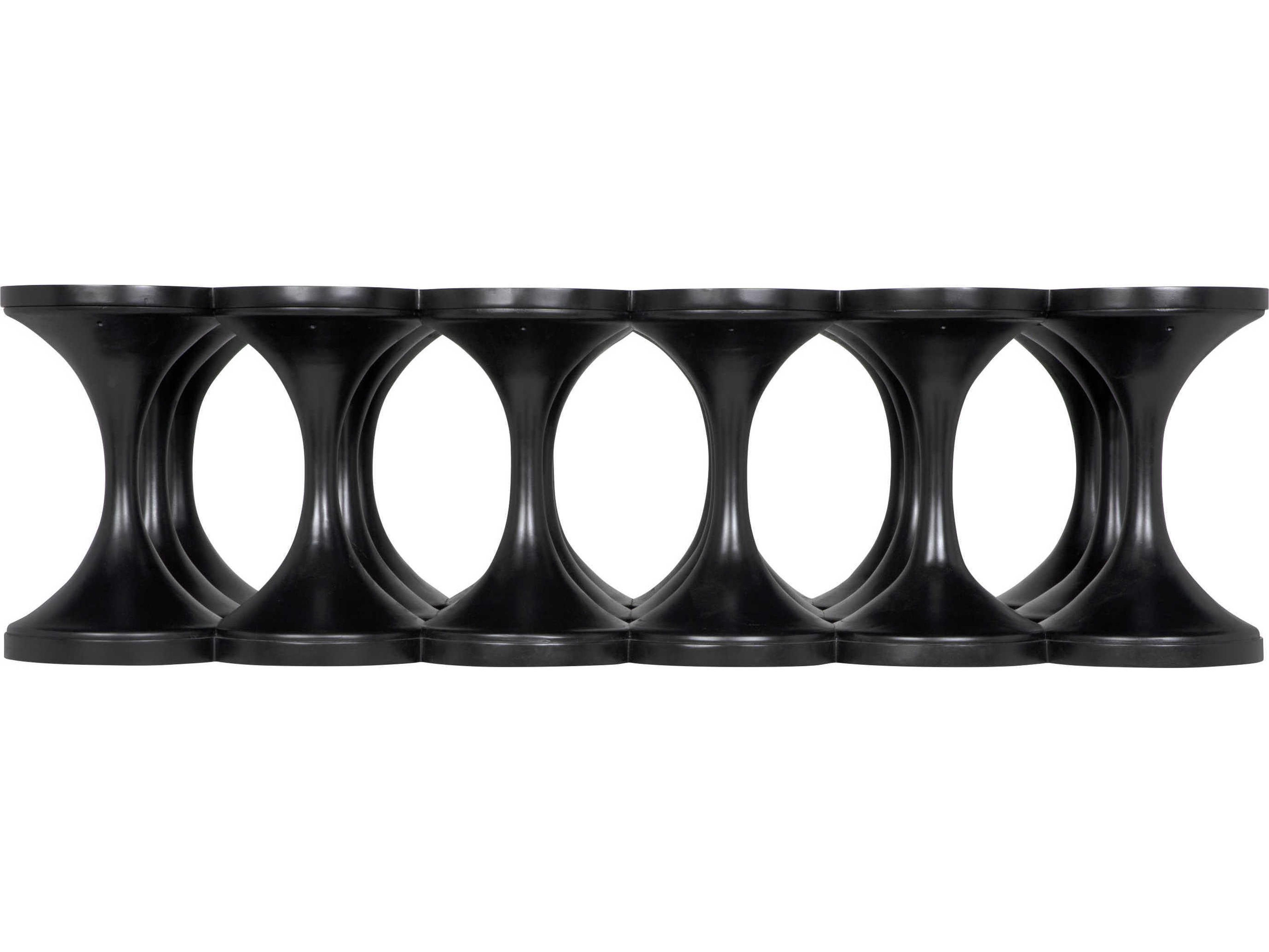 Noir Jericho Rectangular Wood Hand Rubbed Black Coffee Table