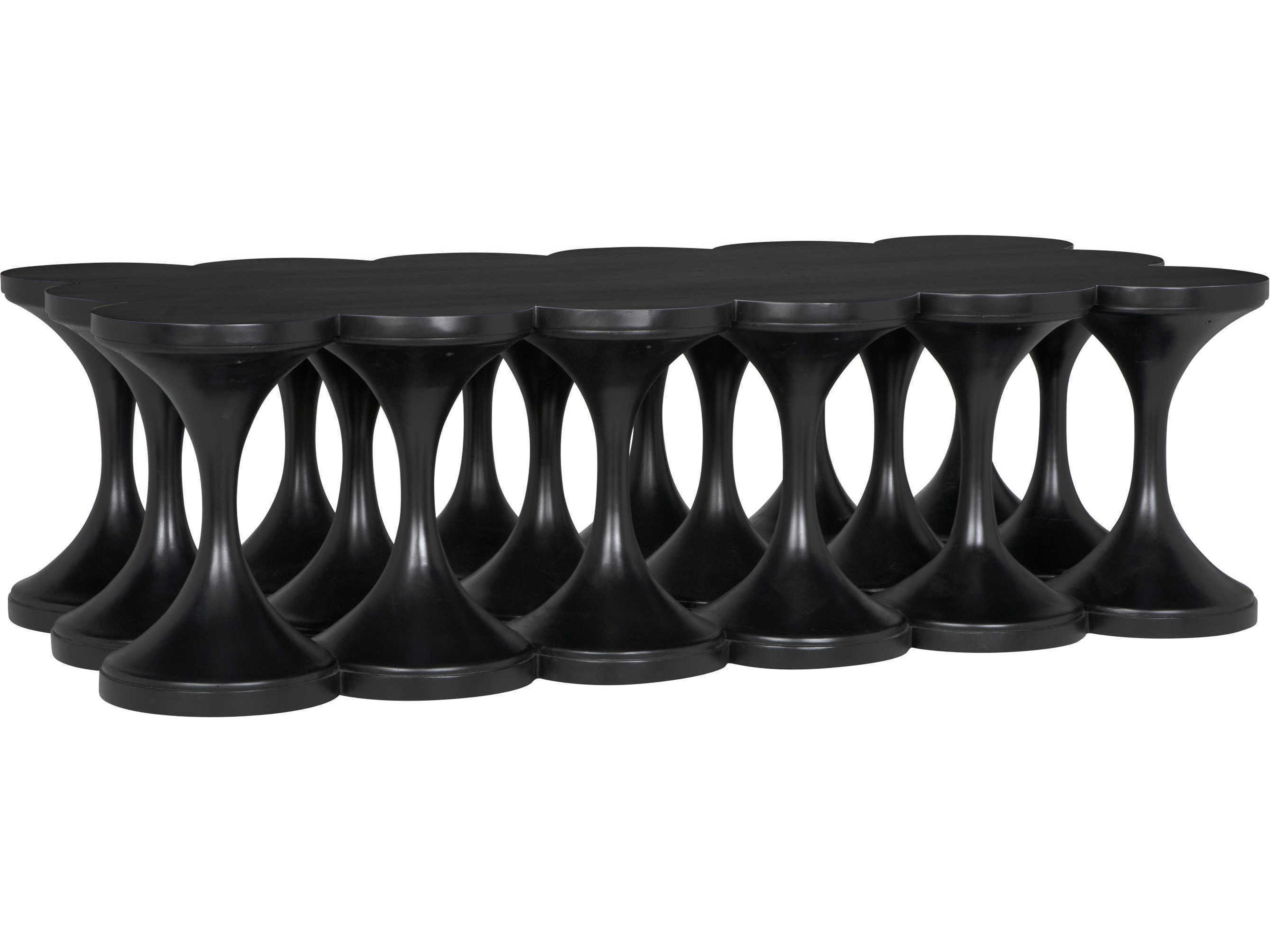 Noir Jericho Rectangular Wood Hand Rubbed Black Coffee Table