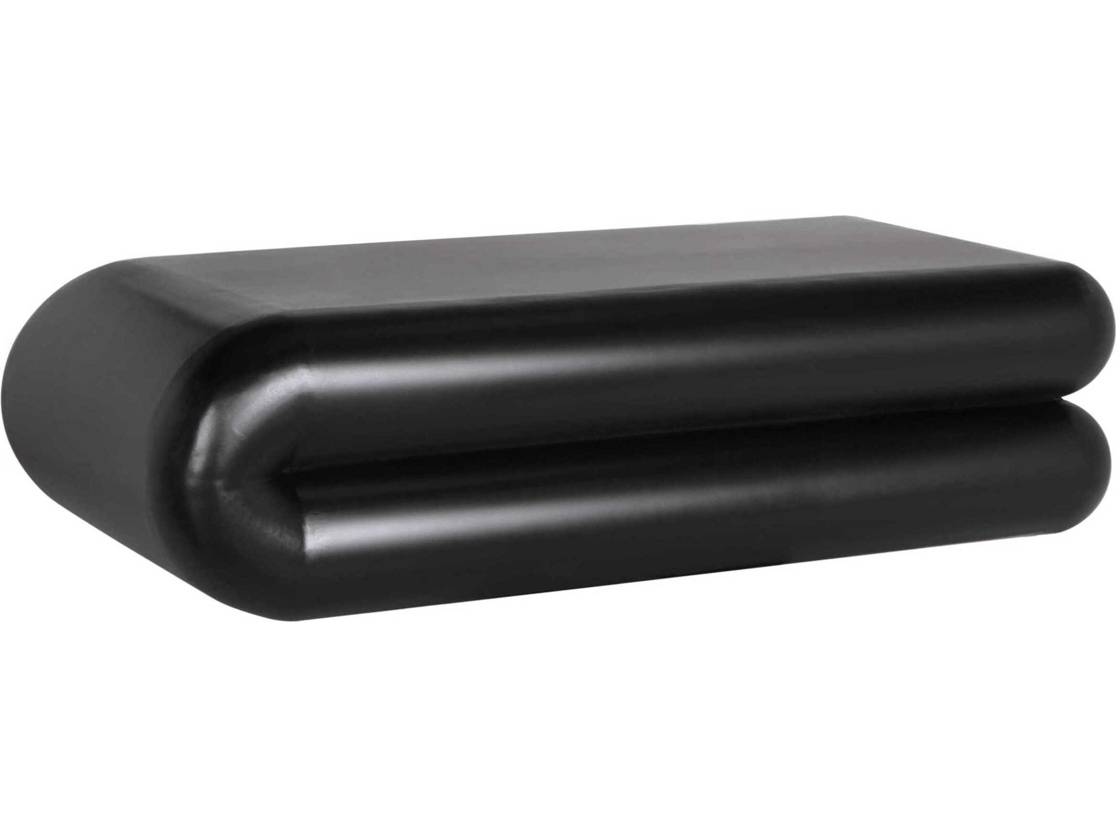 Noir Flexum Rectangular Steel Matte Black Coffee Table