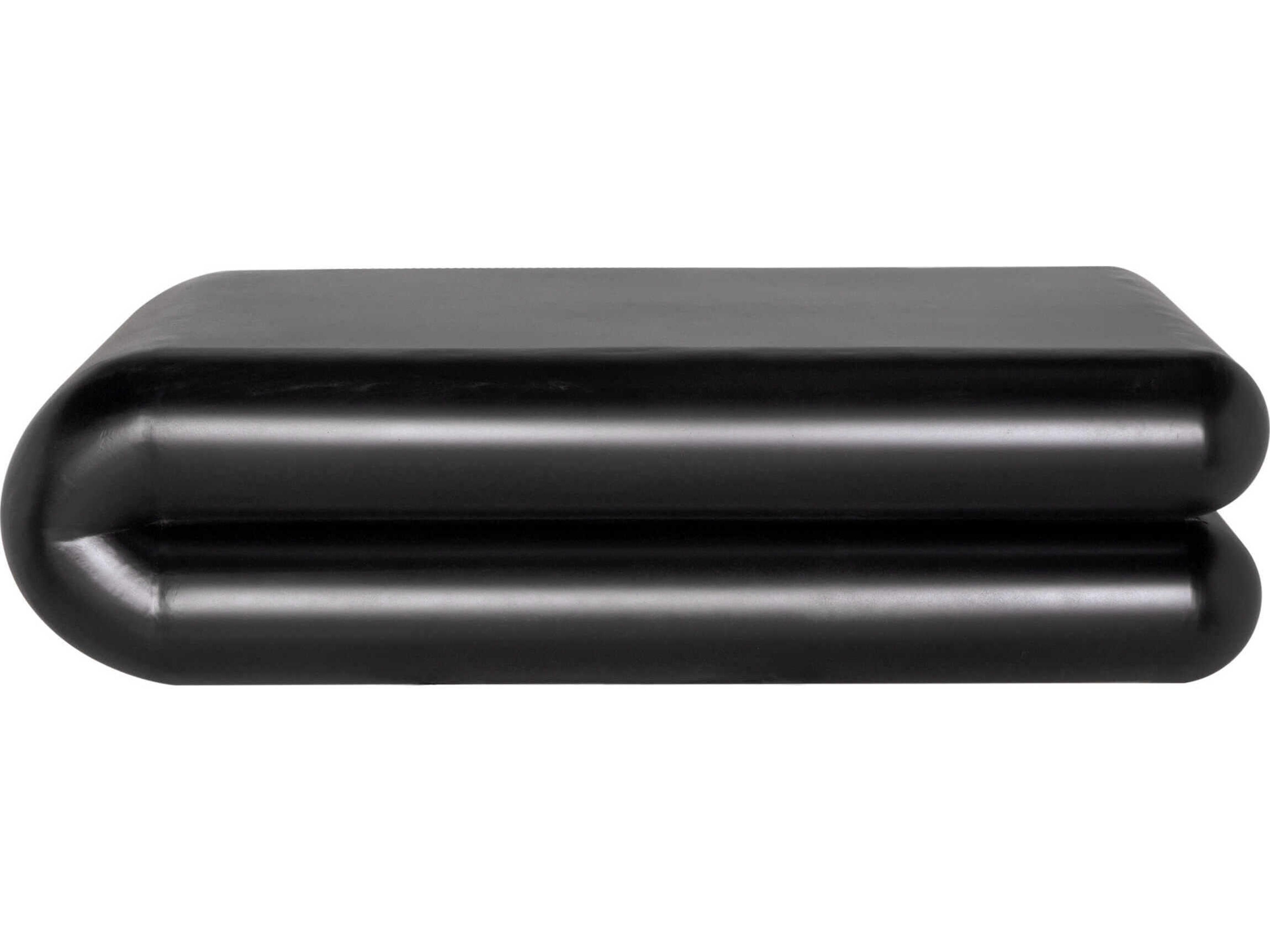 Noir Flexum Rectangular Steel Matte Black Coffee Table