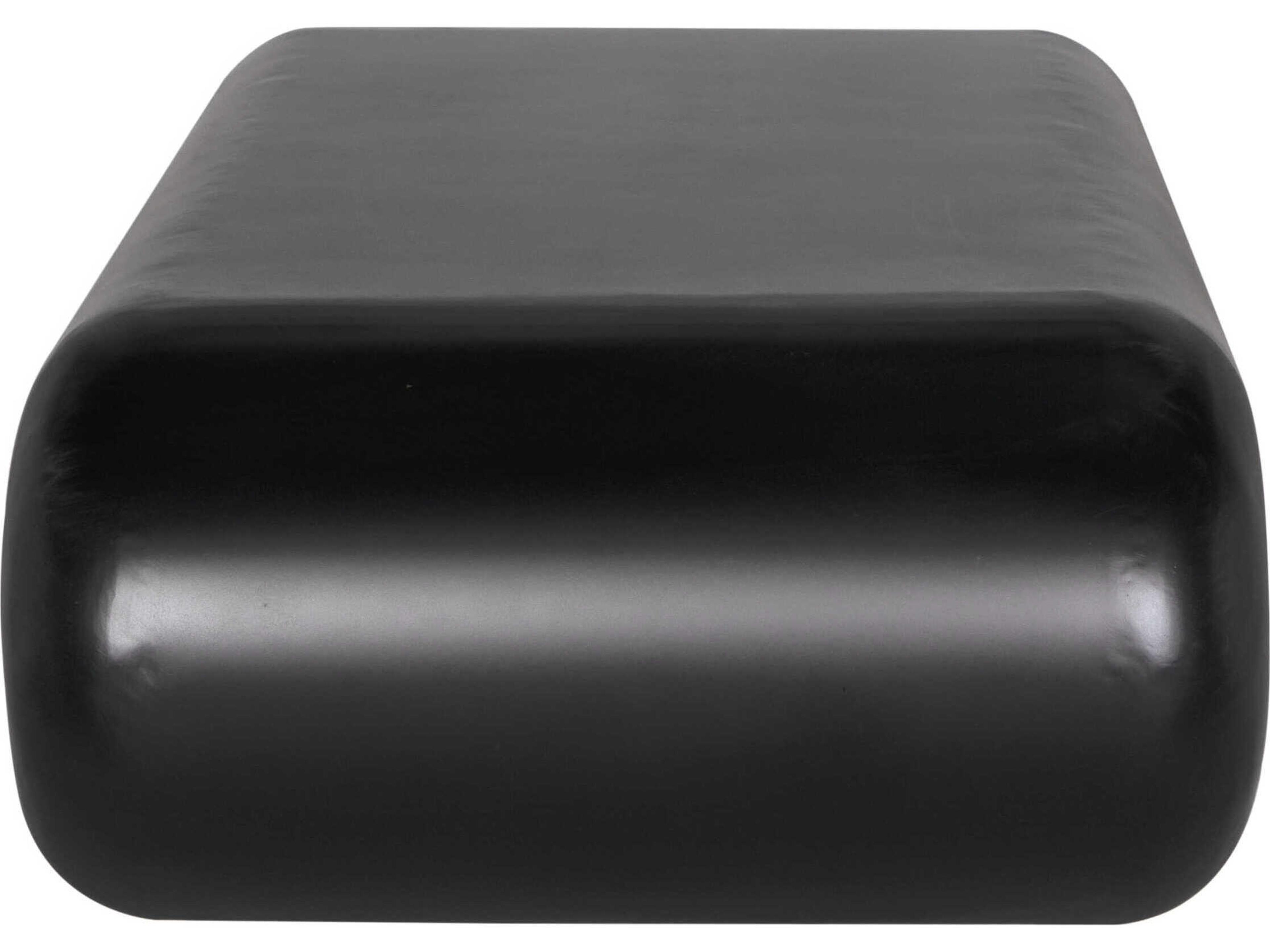 Noir Flexum Rectangular Steel Matte Black Coffee Table