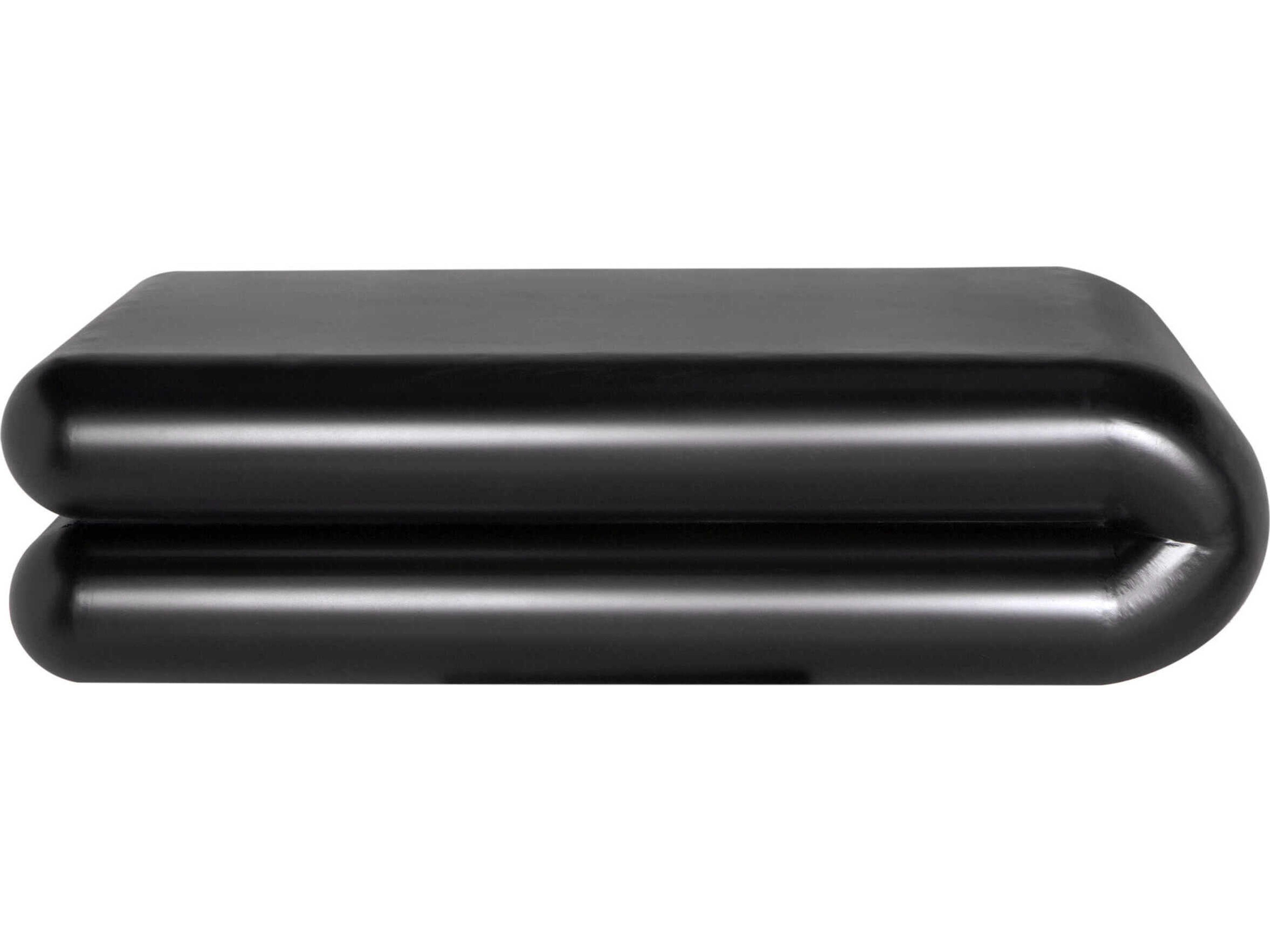 Noir Flexum Rectangular Steel Matte Black Coffee Table