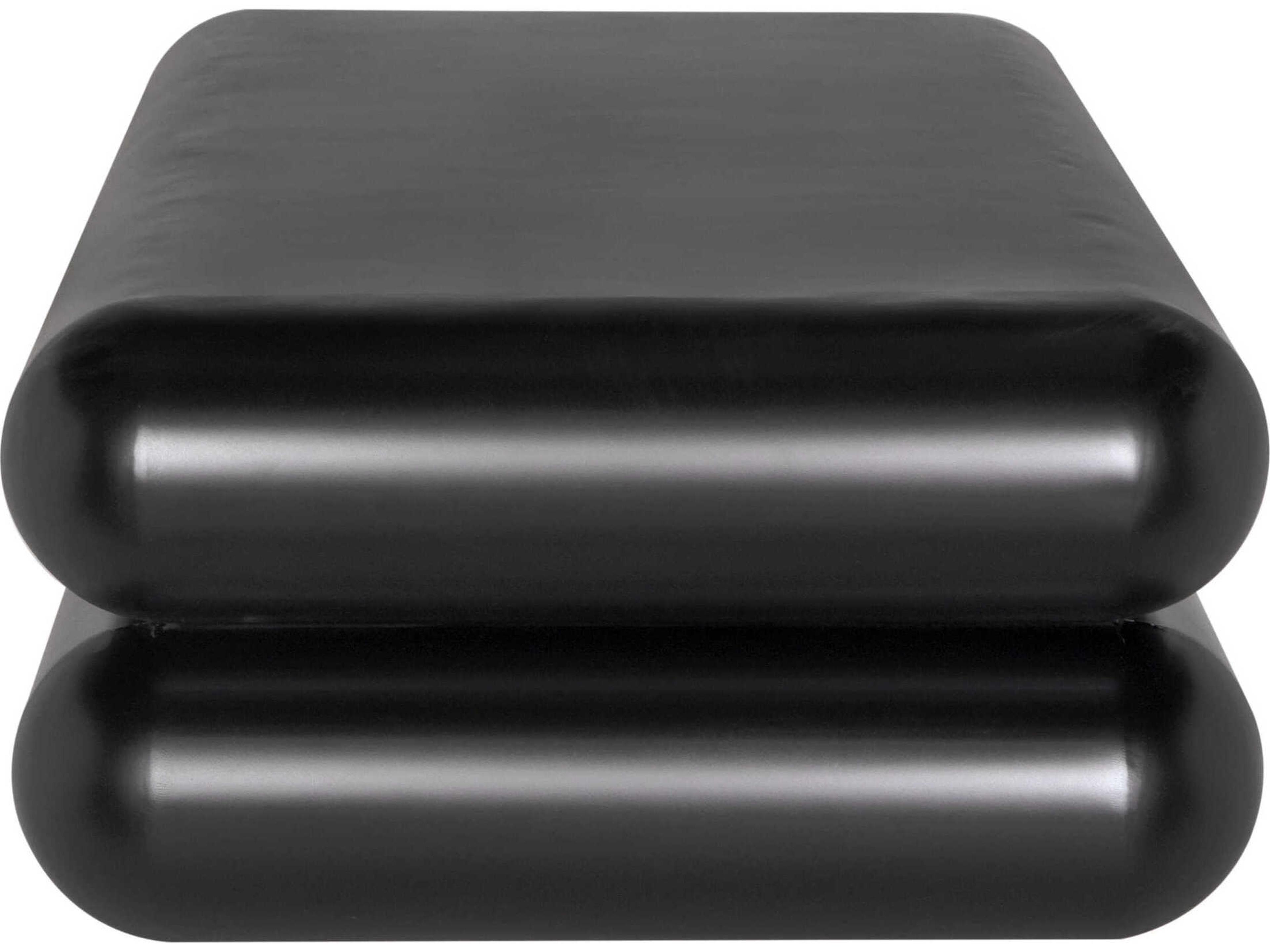 Noir Flexum Rectangular Steel Matte Black Coffee Table