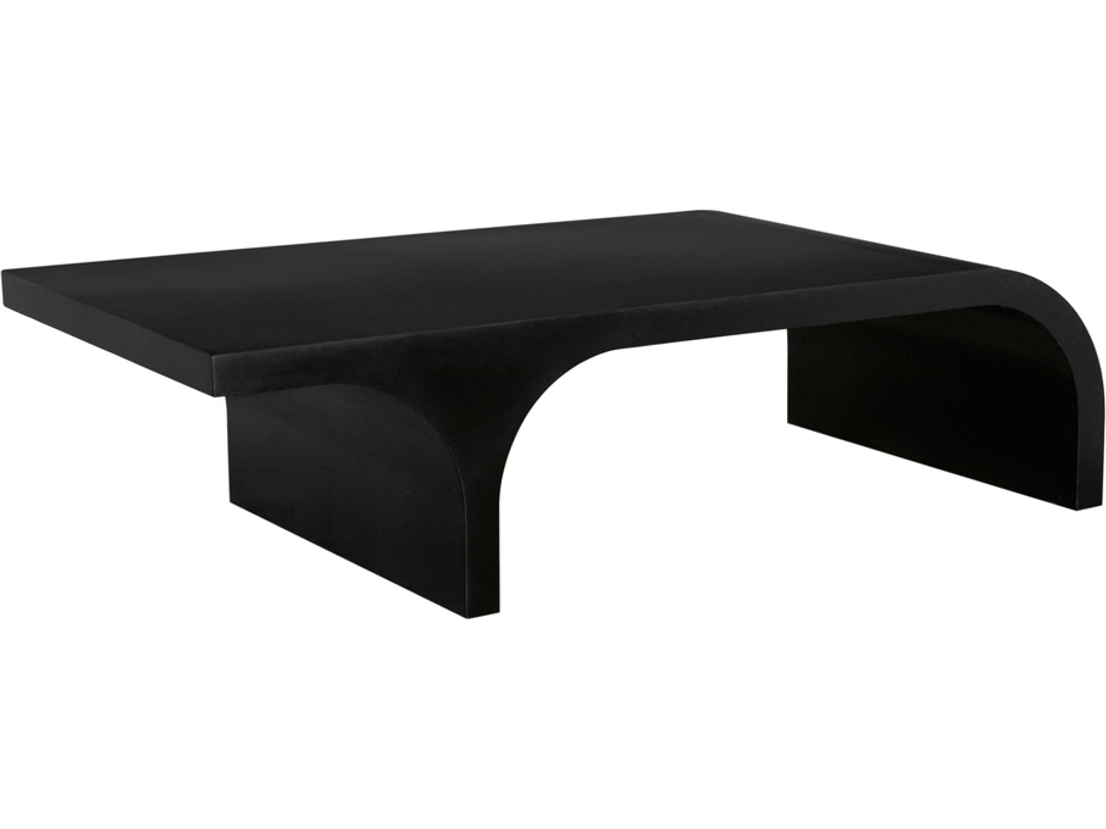 Maximus Rectangular Metal Matte Black Coffee Table