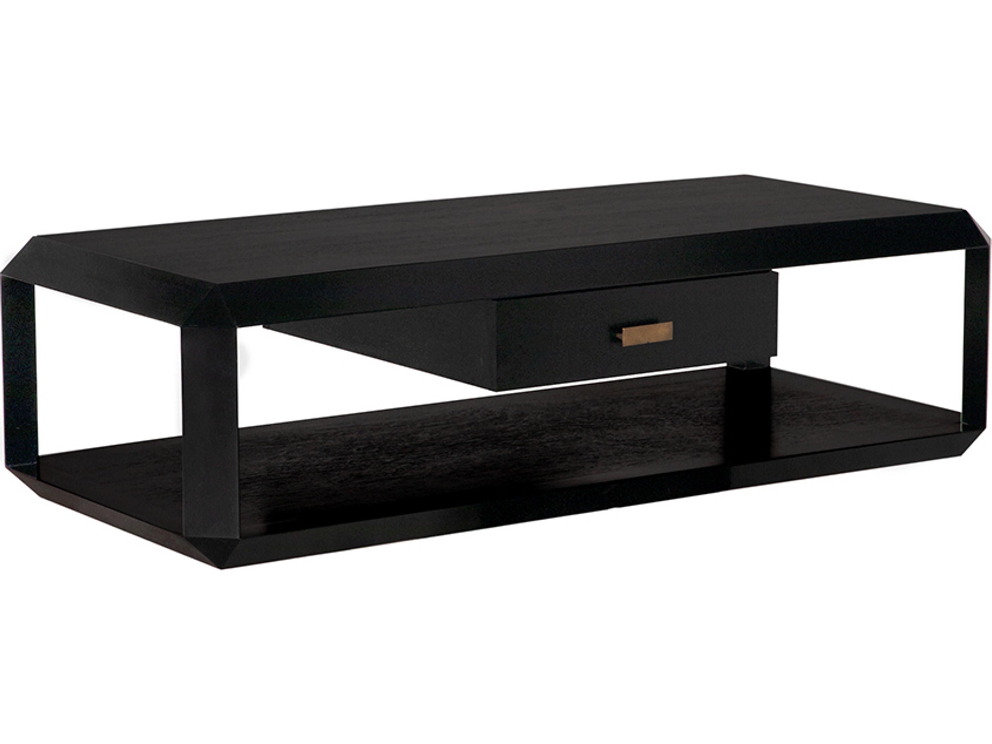 Obtuse Rectangular Wood Hand Rubbed Black Coffee Table