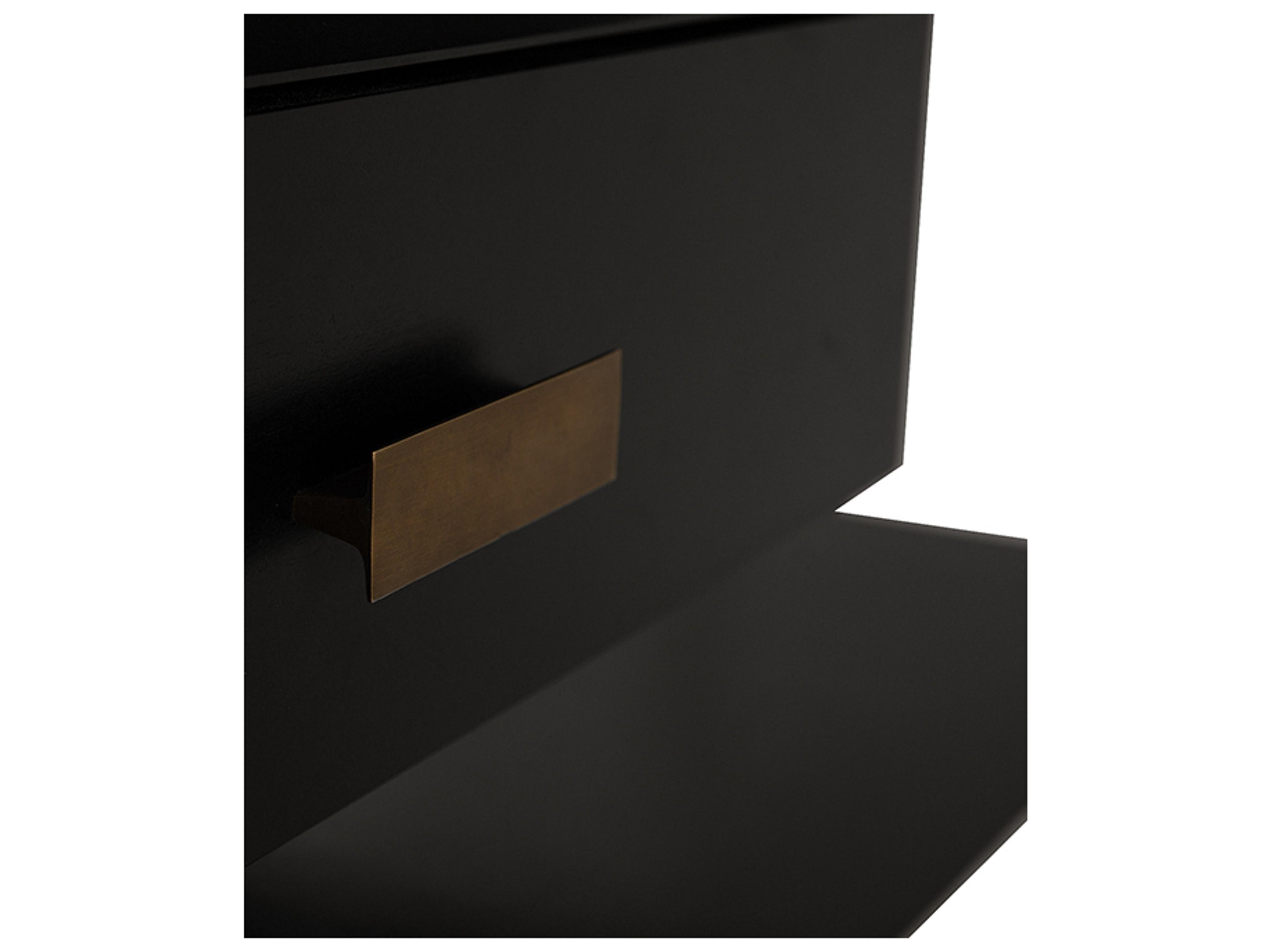 Noir Obtuse Rectangular Wood Hand Rubbed Black Coffee Table