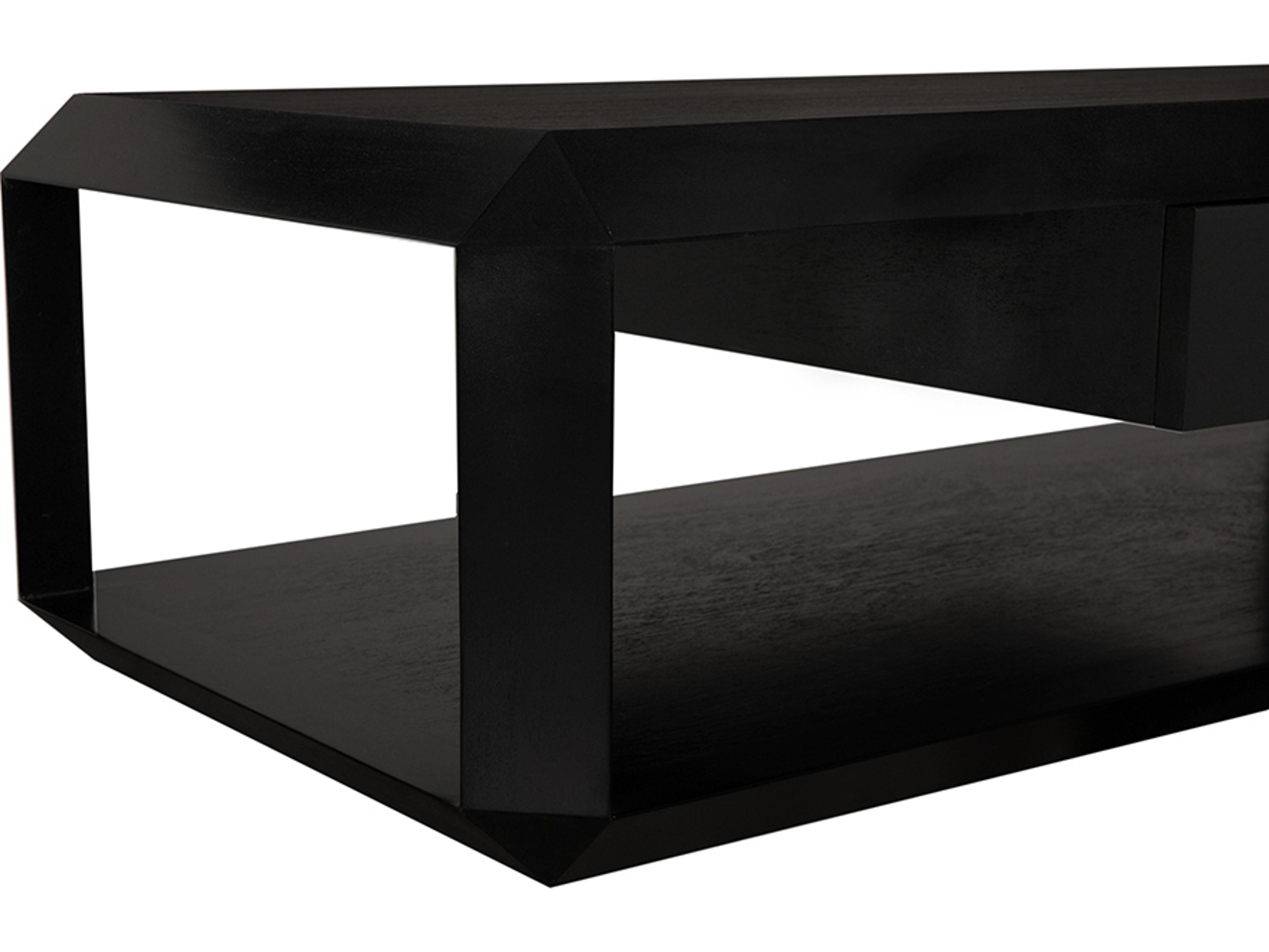 Noir Obtuse Rectangular Wood Hand Rubbed Black Coffee Table