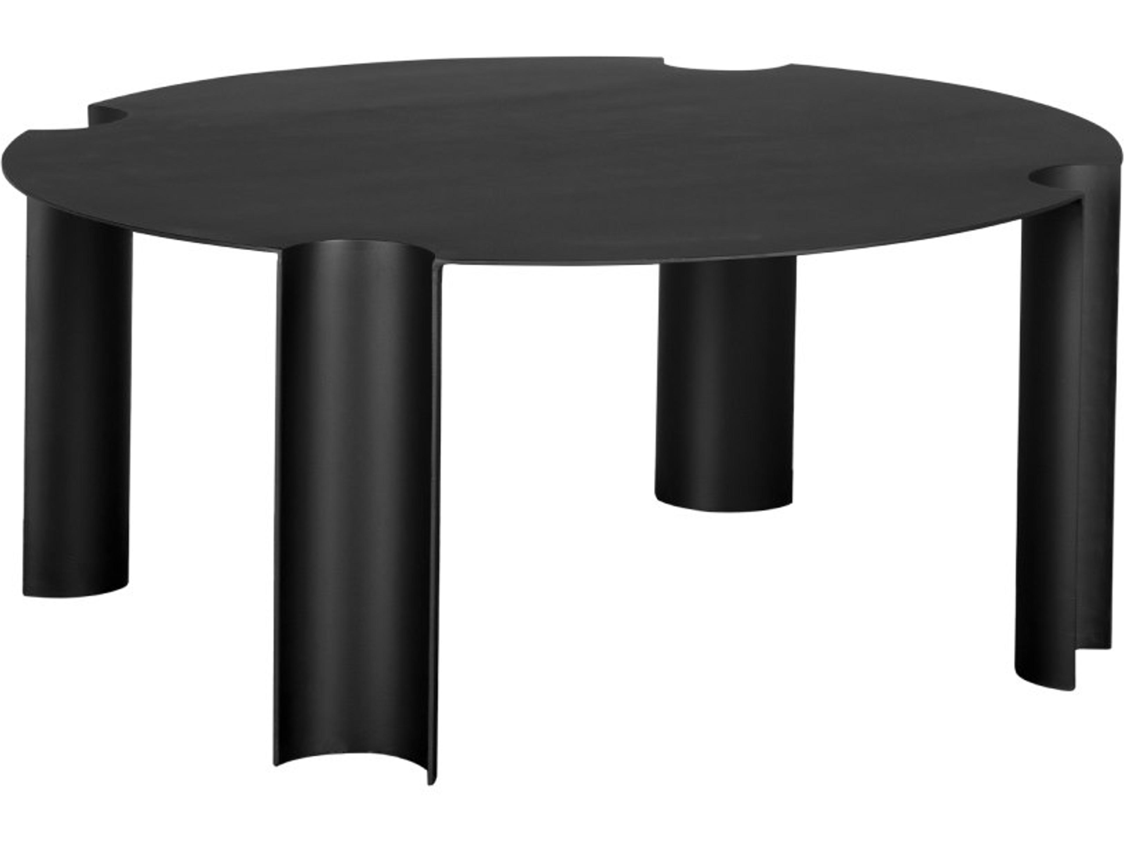 Luca Round Metal Matte Black Coffee Table