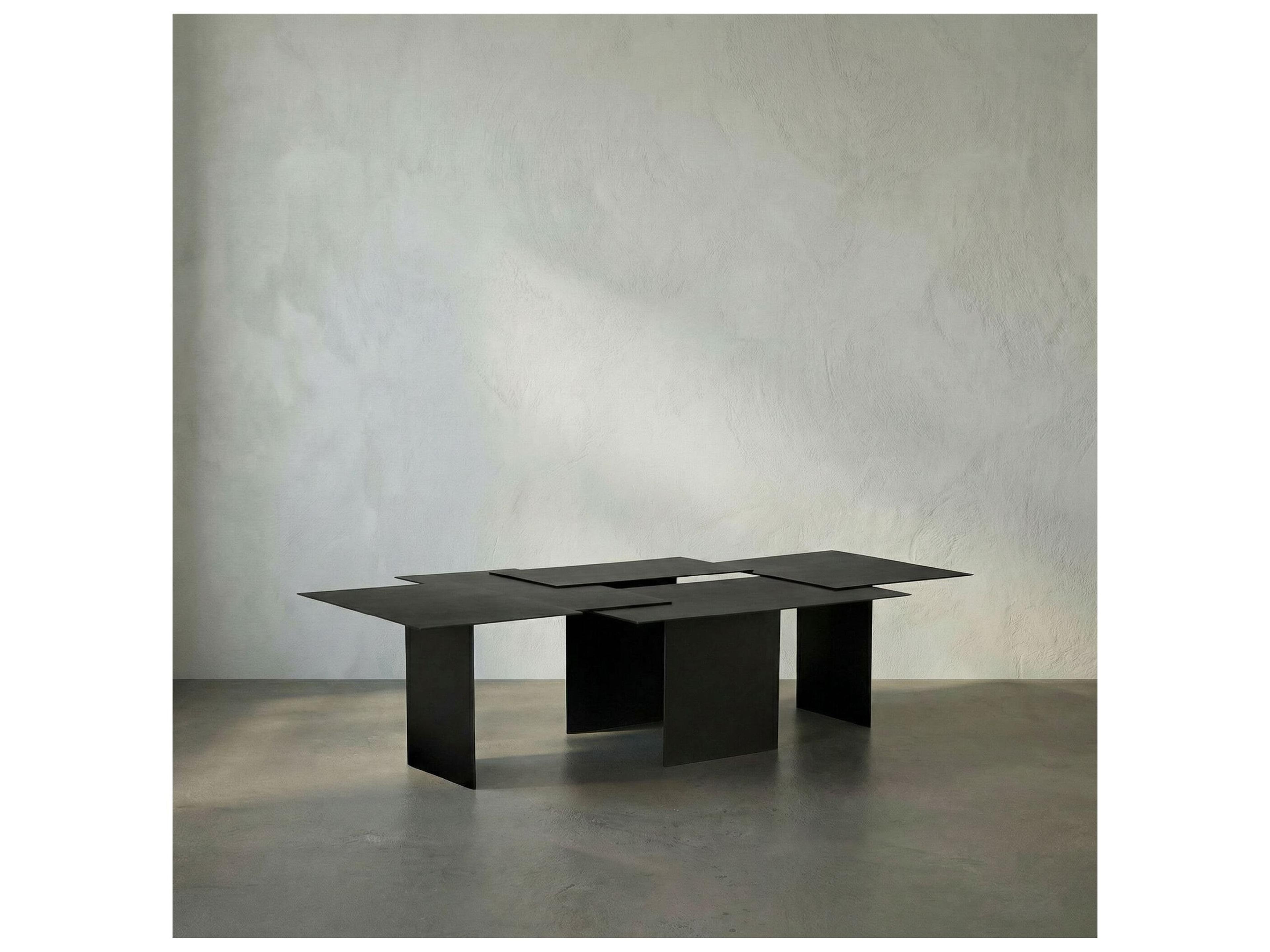Noir Delphi Rectangular Matte Black Coffee Table