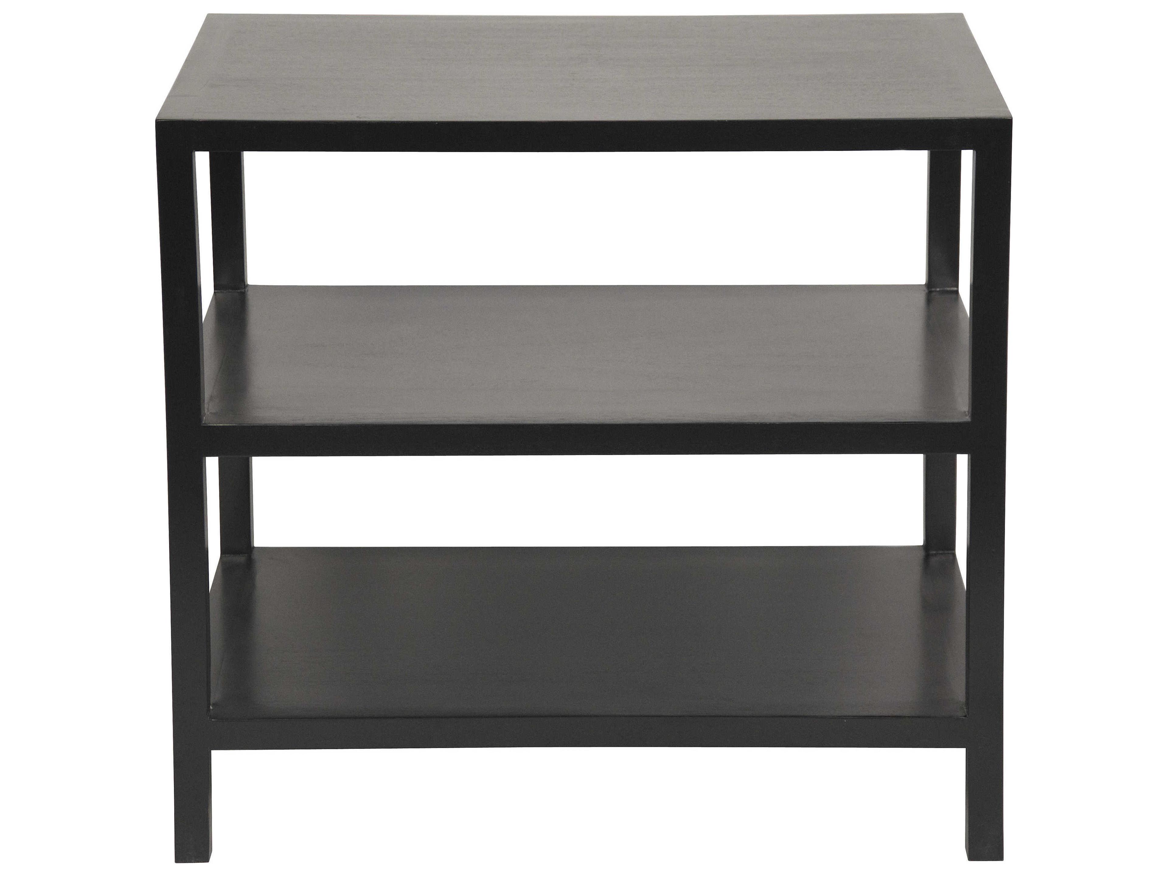 Noir Living Room Accents Rectangular Wood Hand Rubbed Black End Table