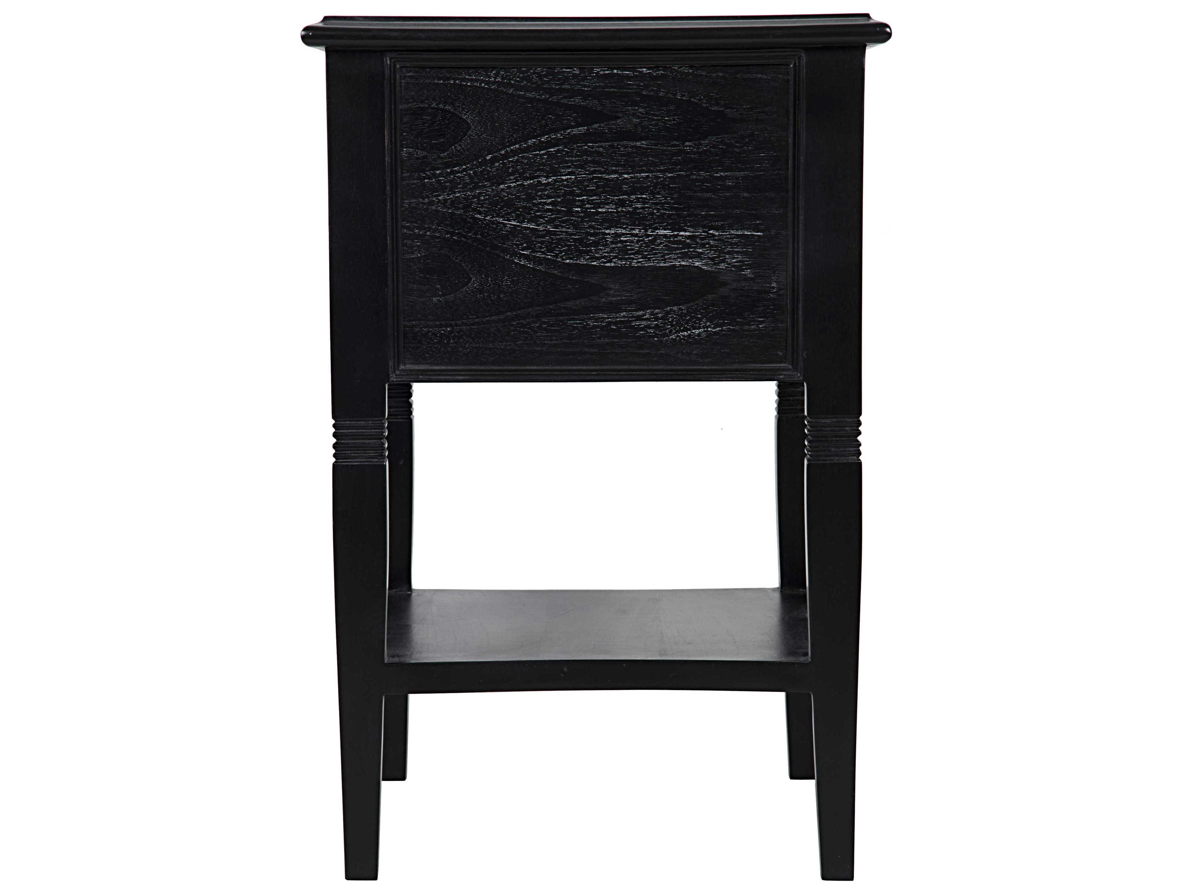 Noir Oxford 2-Drawers Mahogany Wood Nightstand
