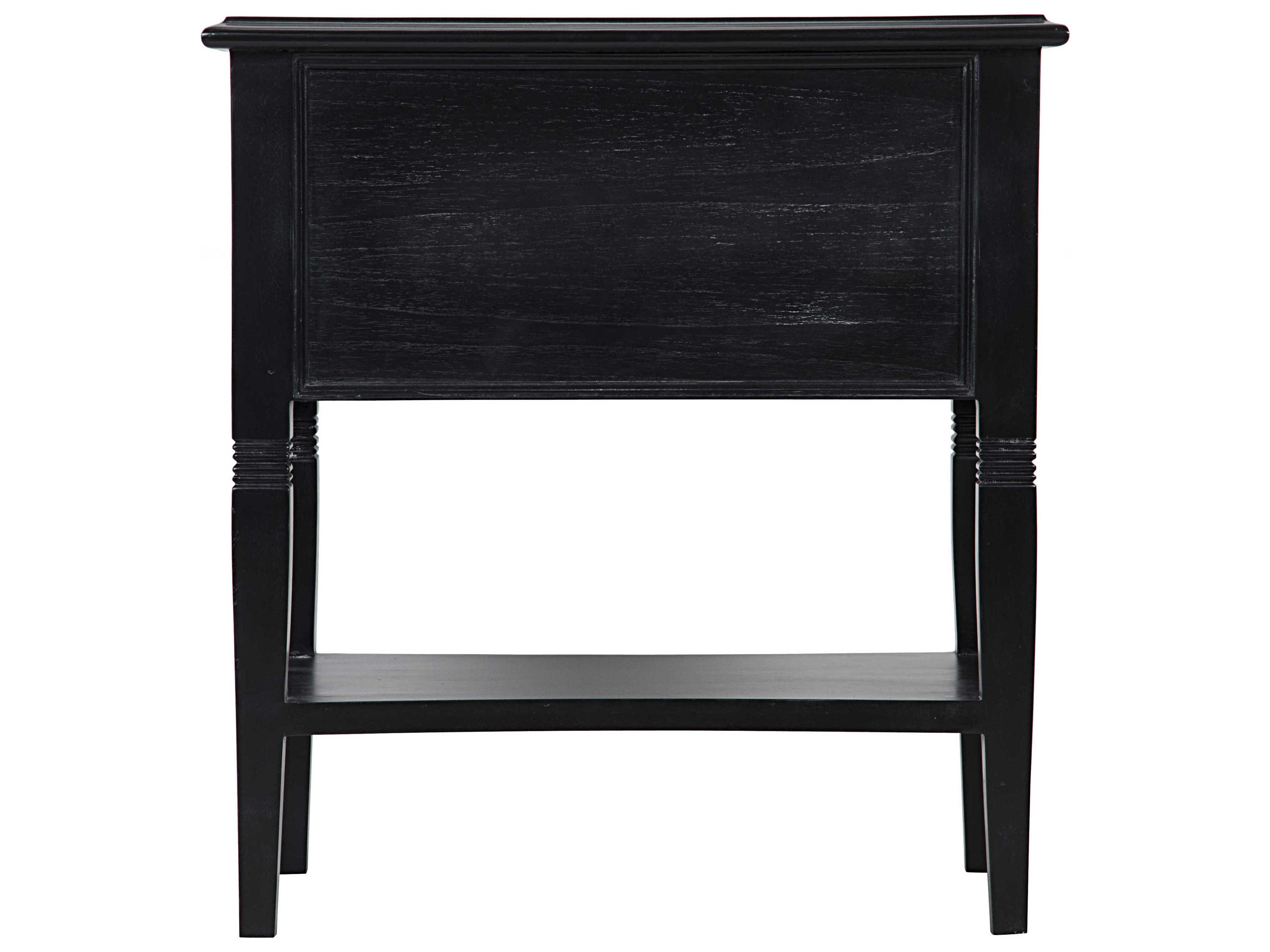 Noir Oxford 2-Drawers Mahogany Wood Nightstand