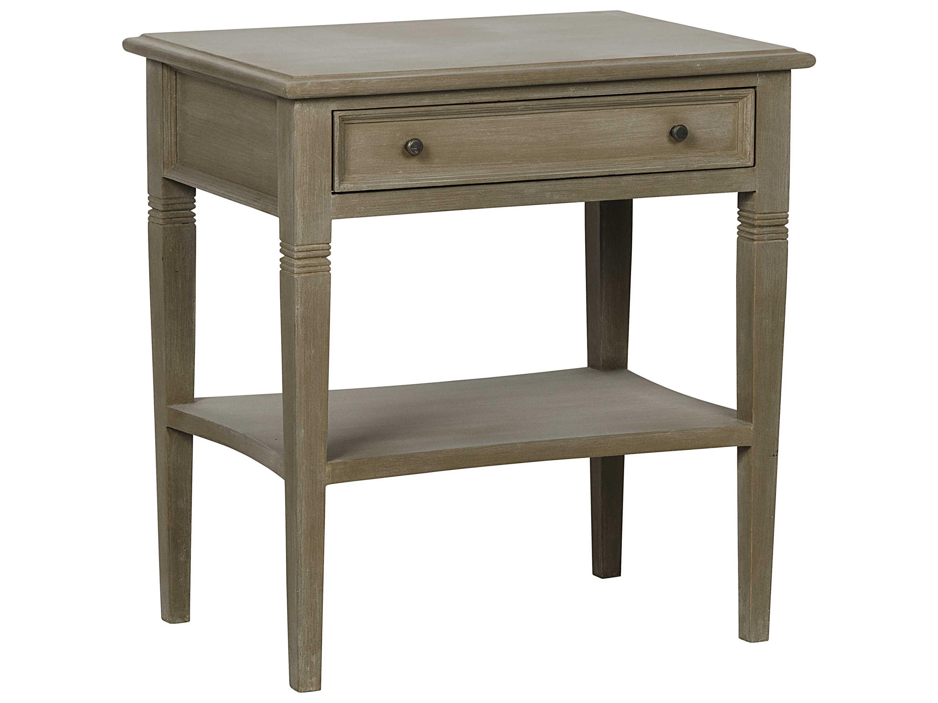 Oxford 1-Drawer Brown Mahogany Wood Nightstand