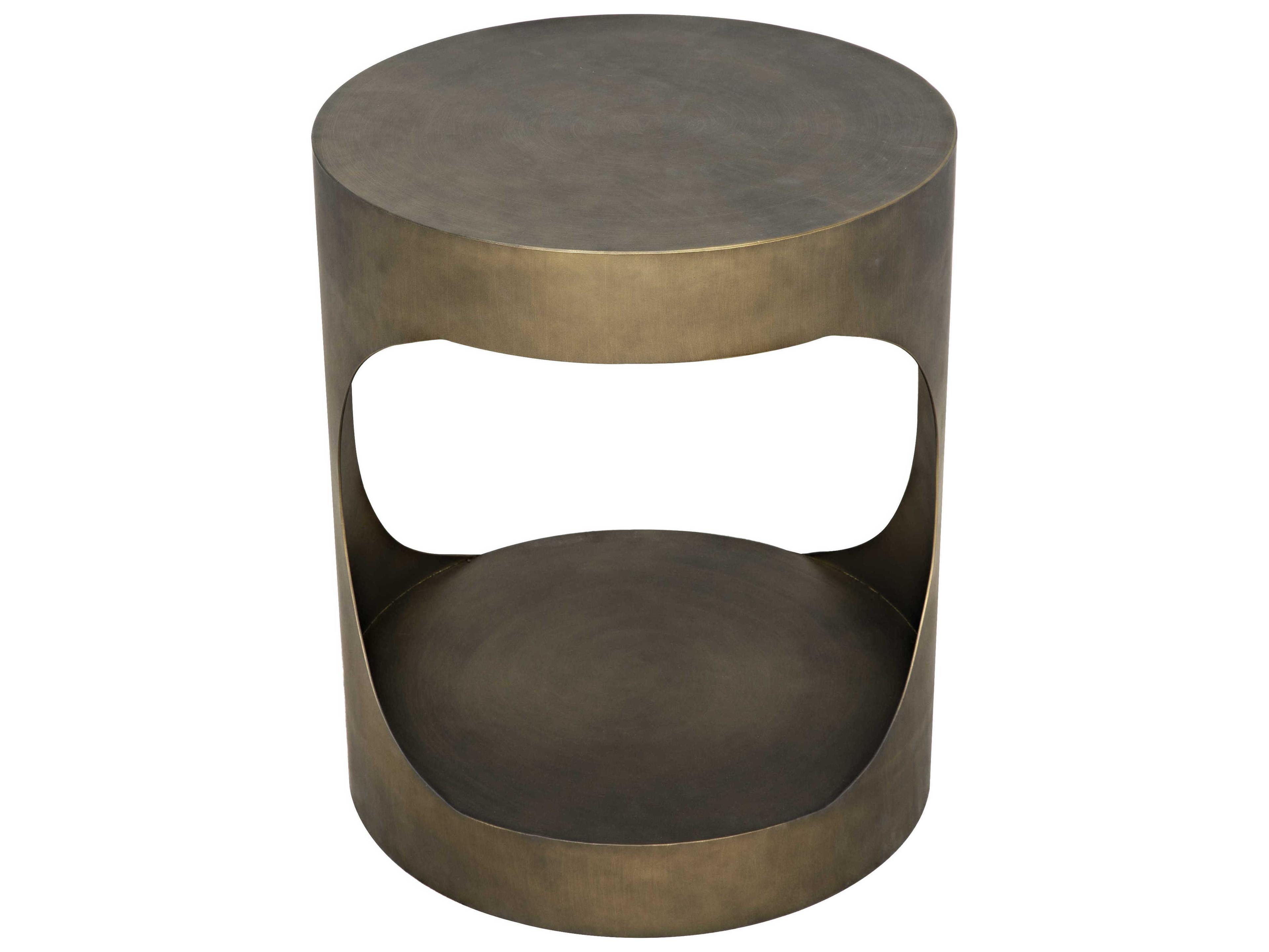 Noir Round Metal End Table