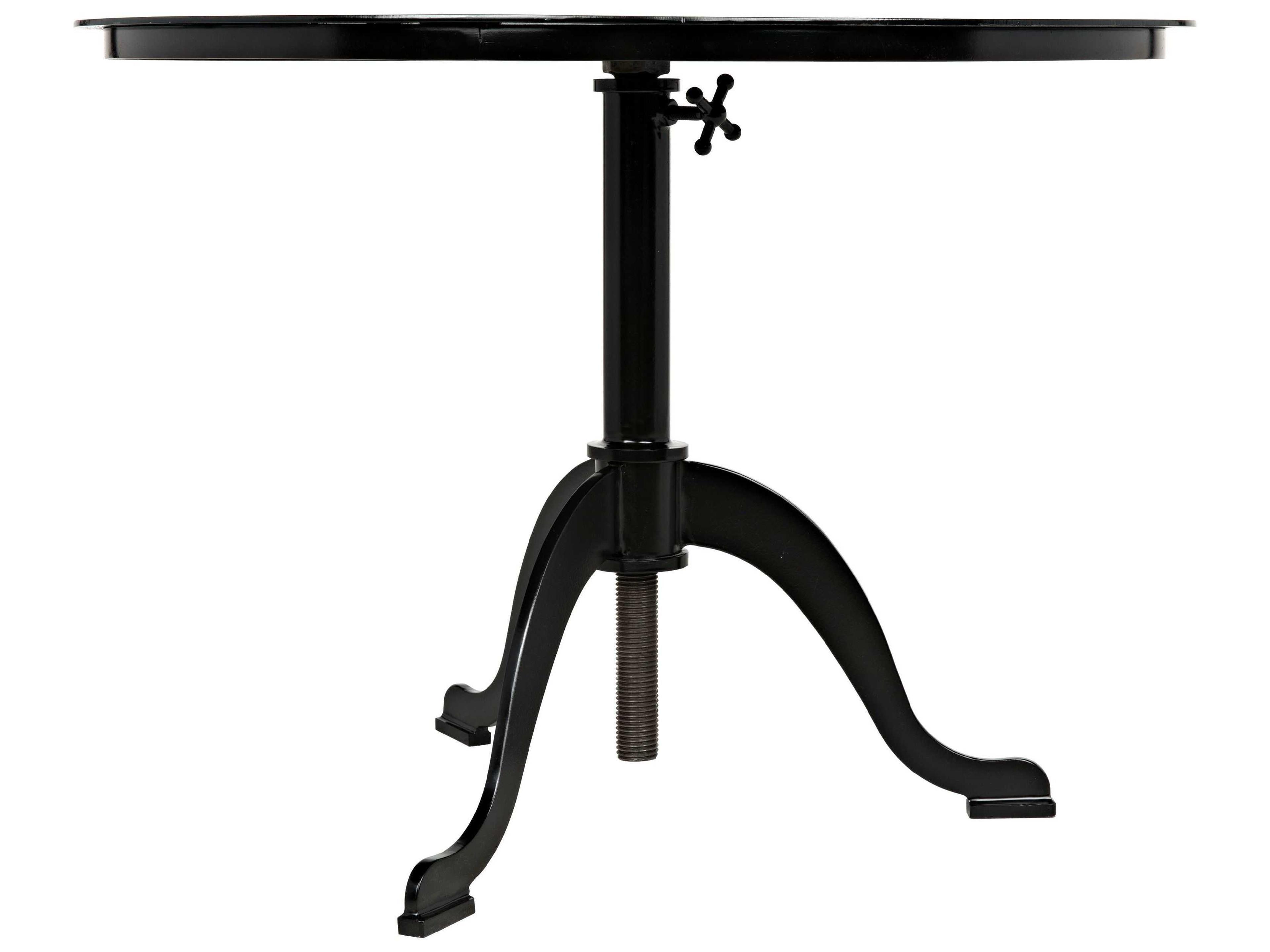 Noir Round Black Metal End Table