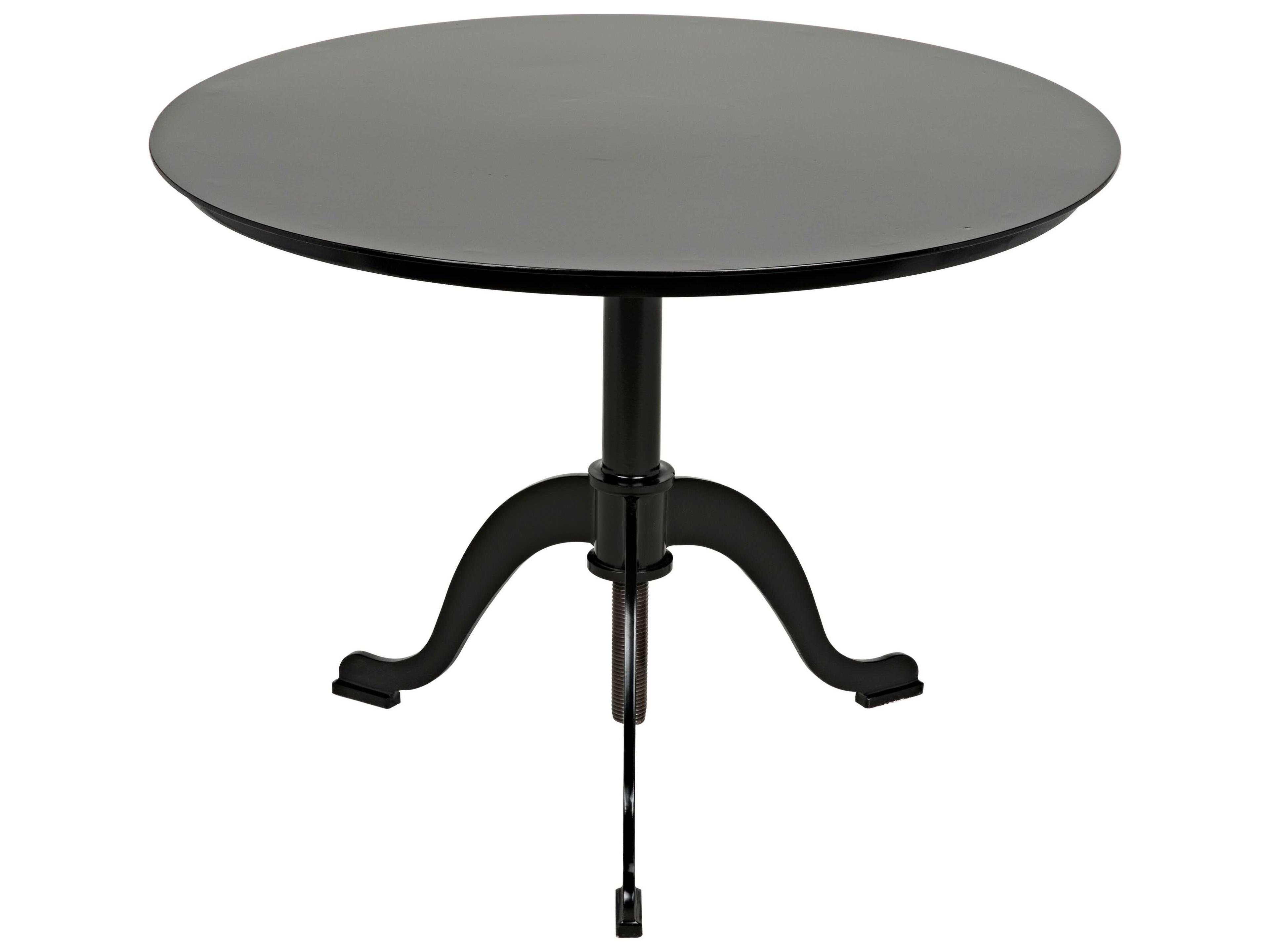 Noir Round Black Metal End Table