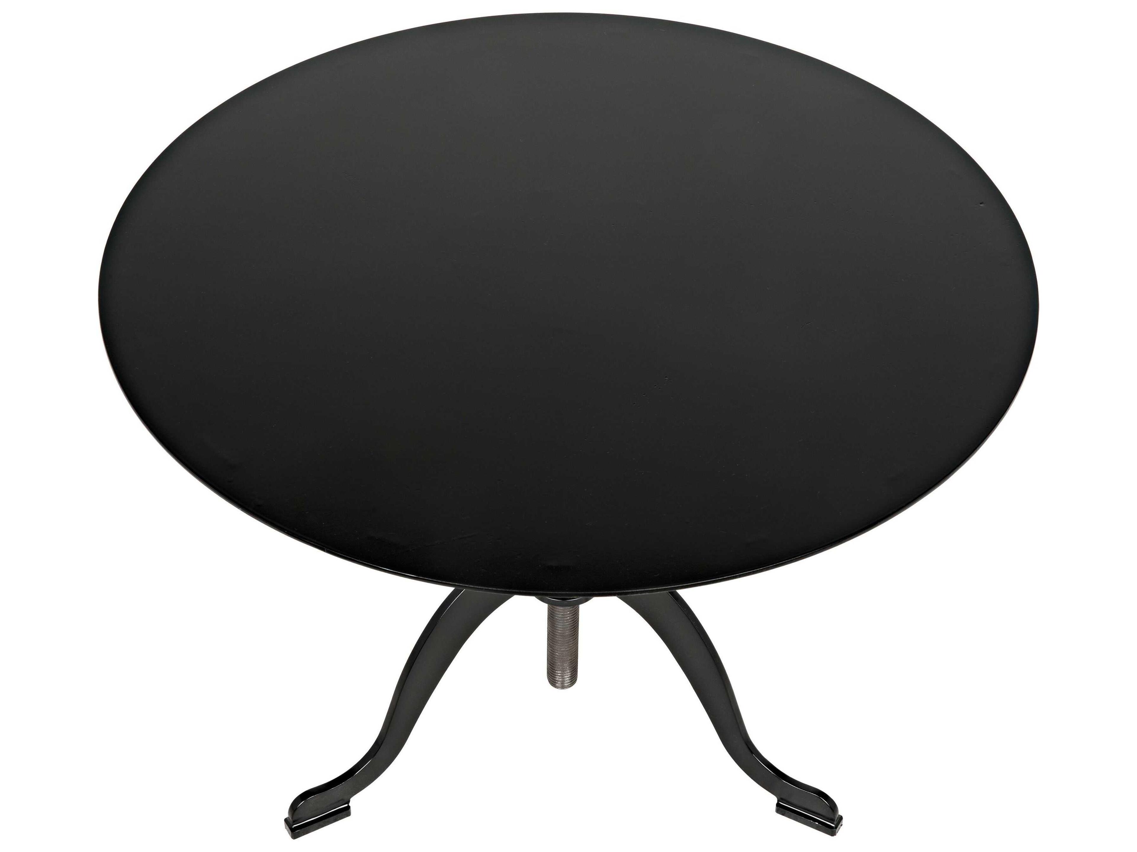 Noir Round Black Metal End Table