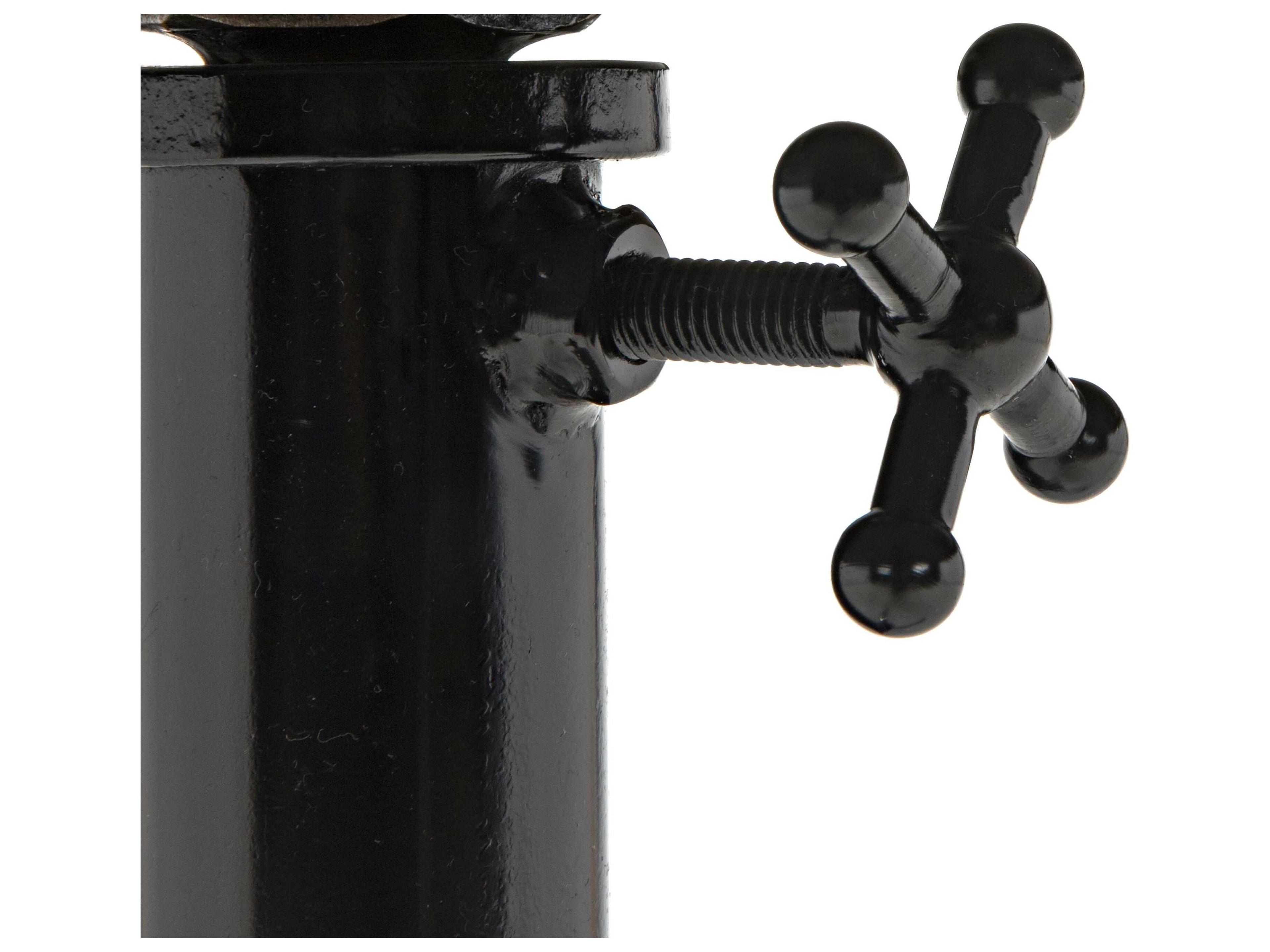 Noir Round Black Metal End Table