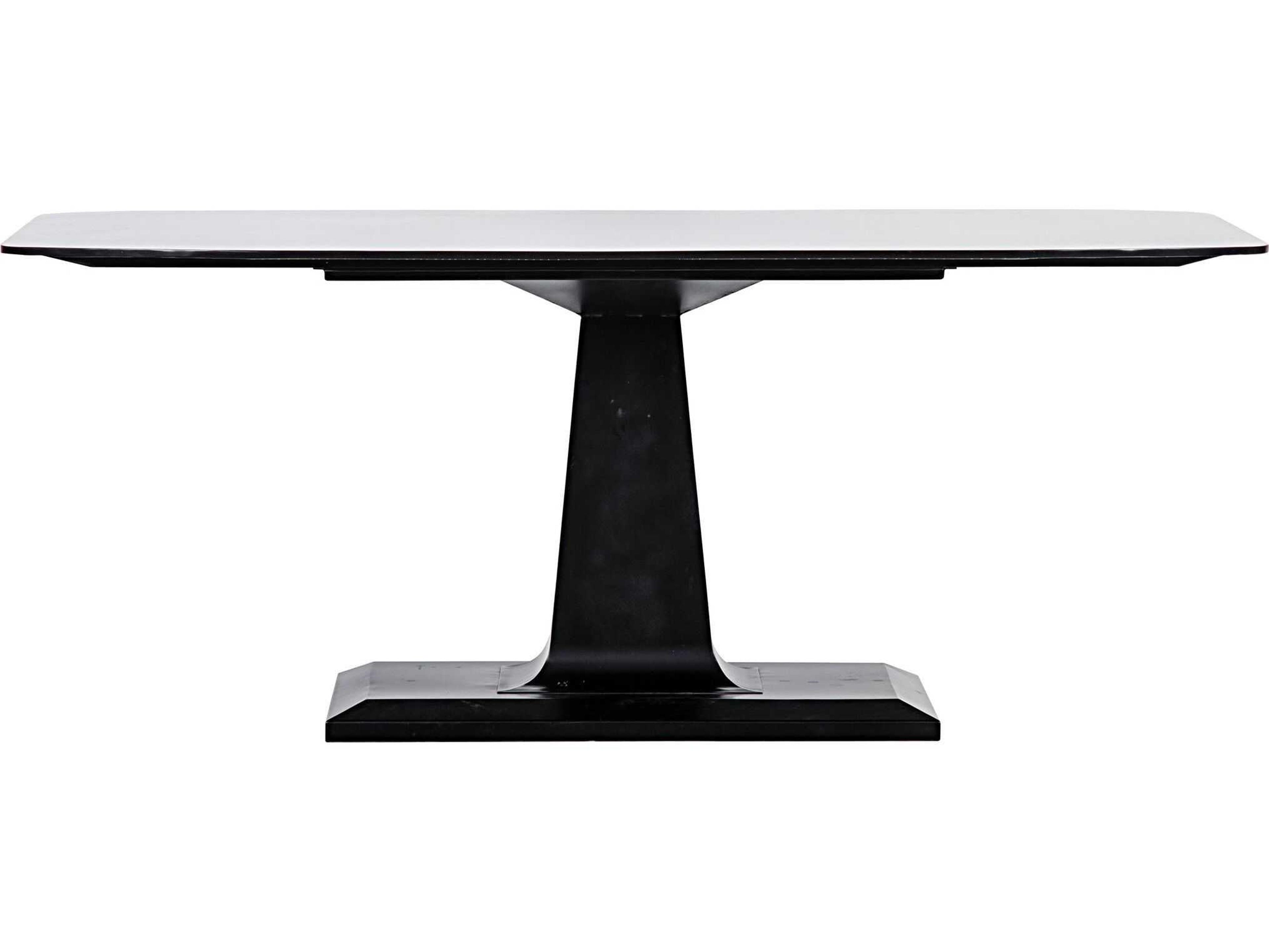 Noir Rectangular Black Metal Dining Table
