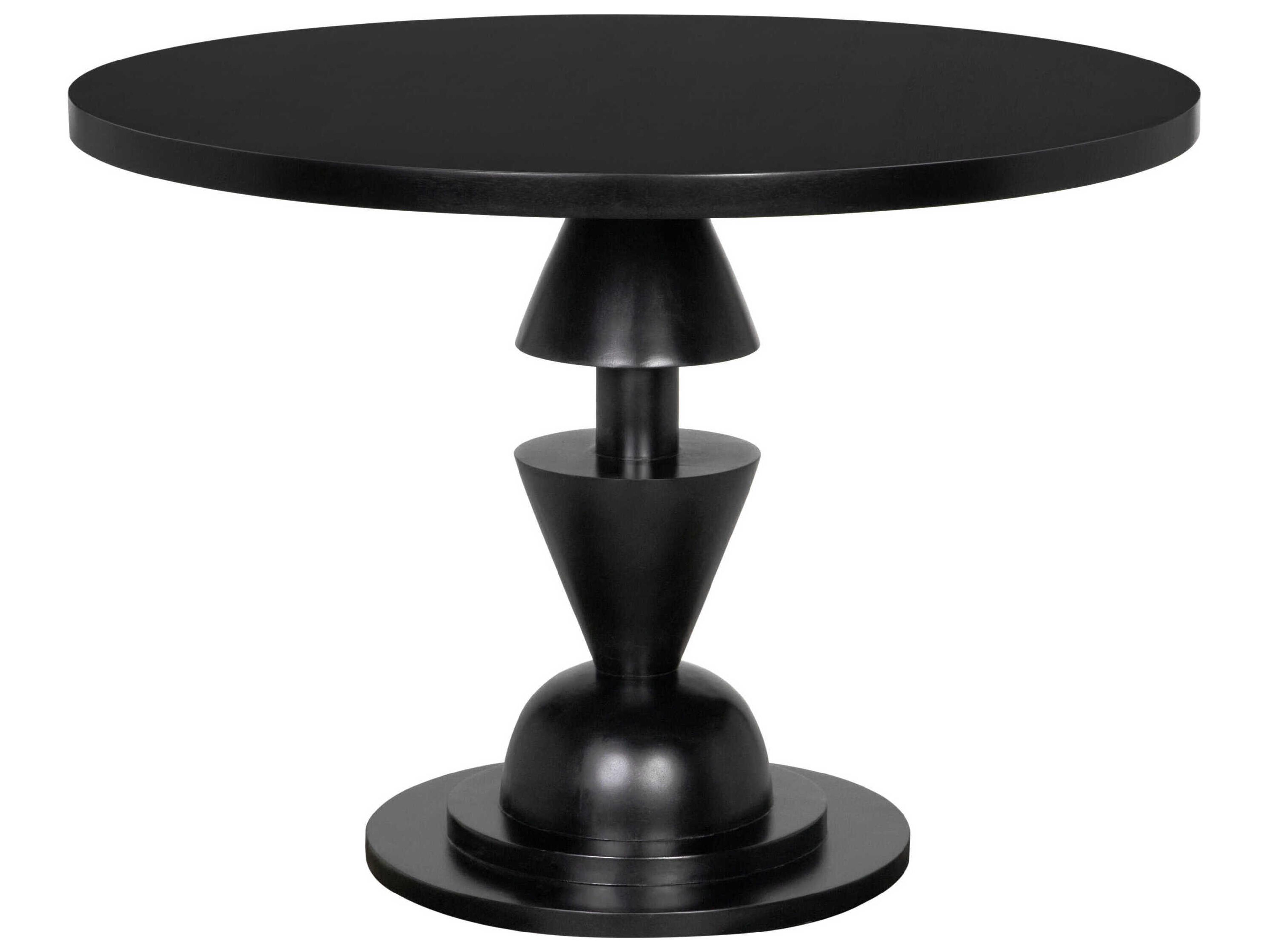 Varick Round Wood Hand Rubbed Black Dining Table
