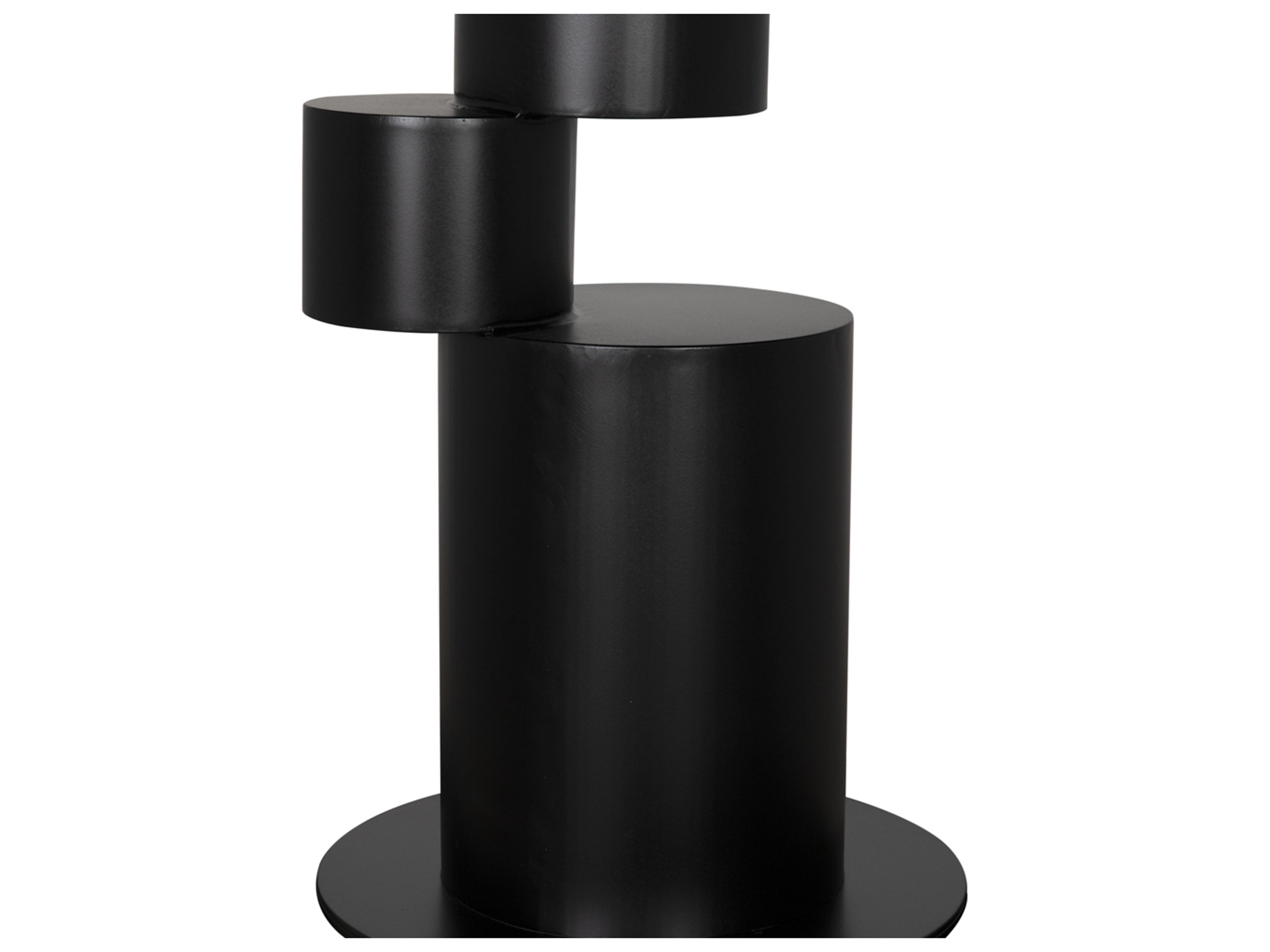 Noir Nola Round Metal Matte Black Dining Table