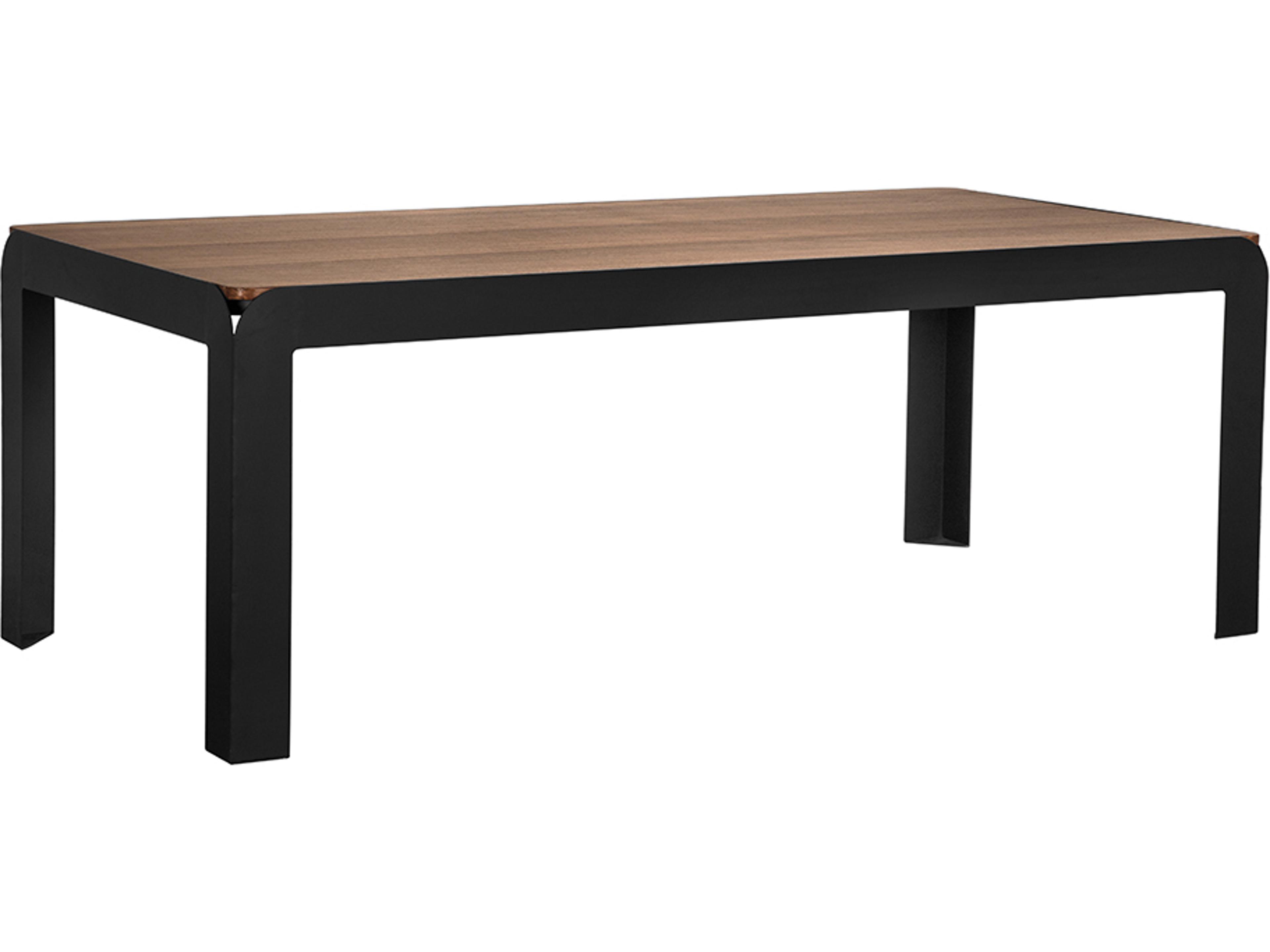 Alexei Rectangular Wood Dark Walnut And Matte Black Dining Table