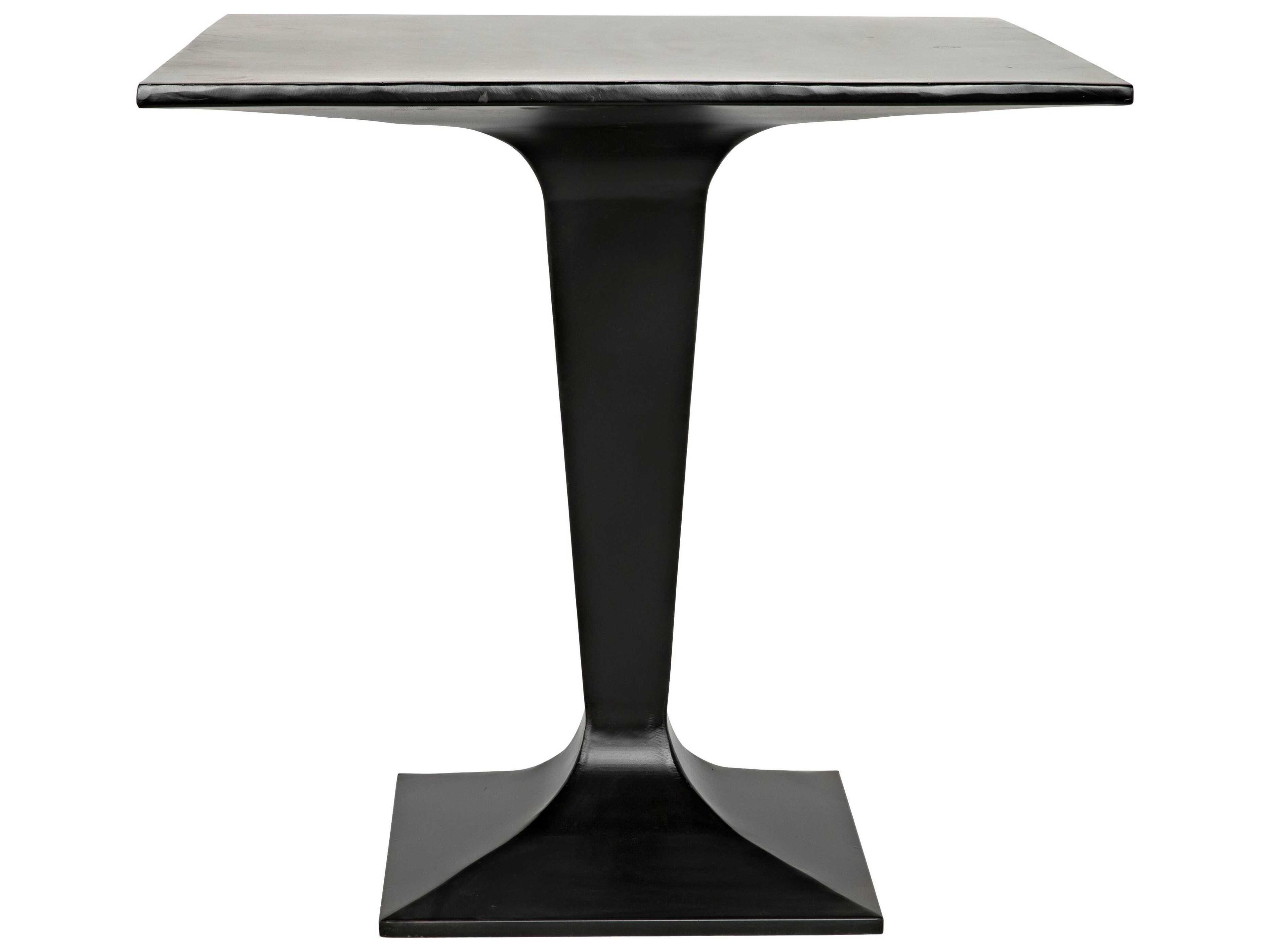 Noir Square Black Metal Dining Table