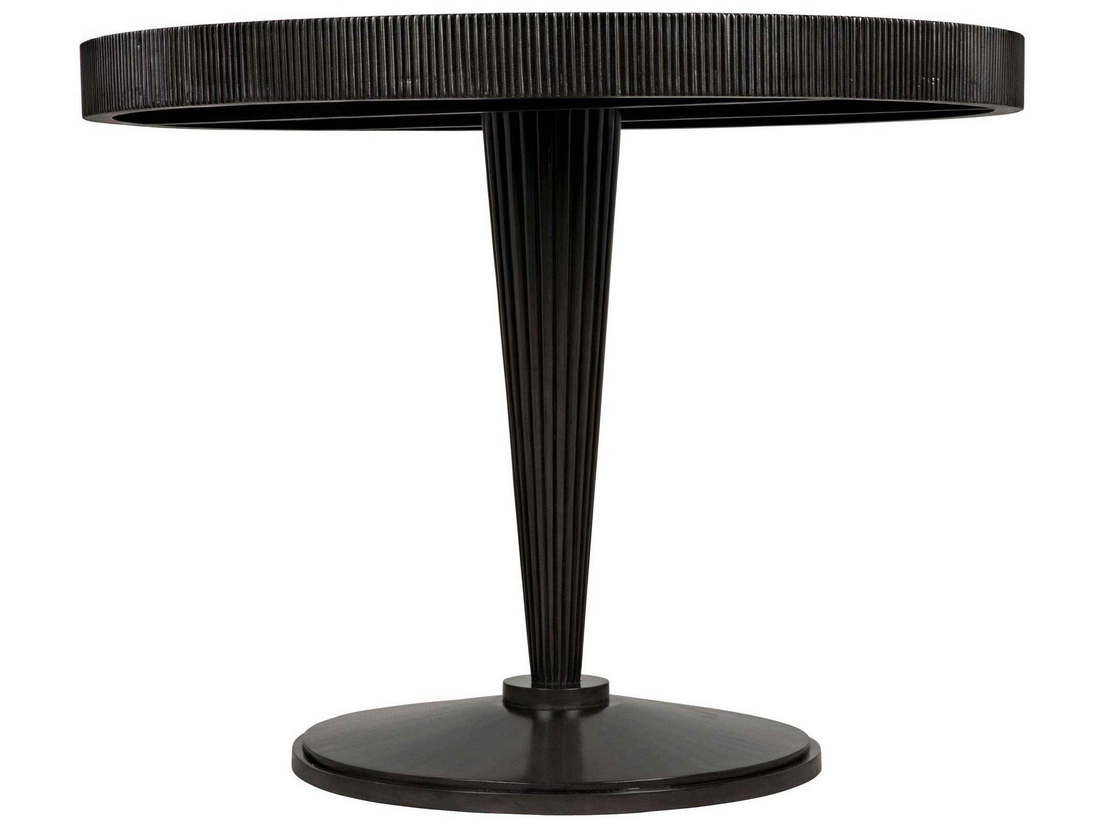 Noir Round Wood Pale Dining Table