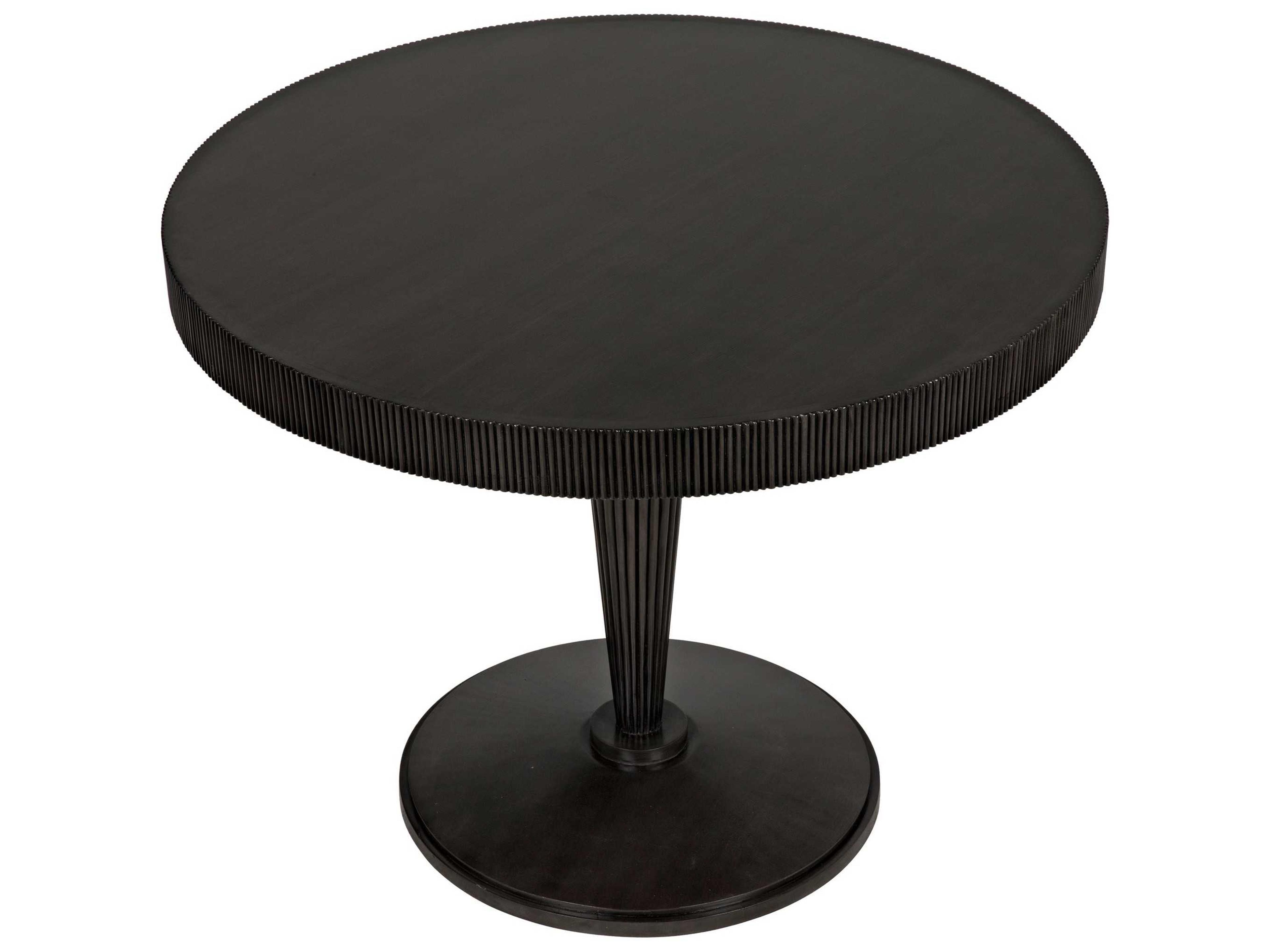 Noir Round Wood Pale Dining Table