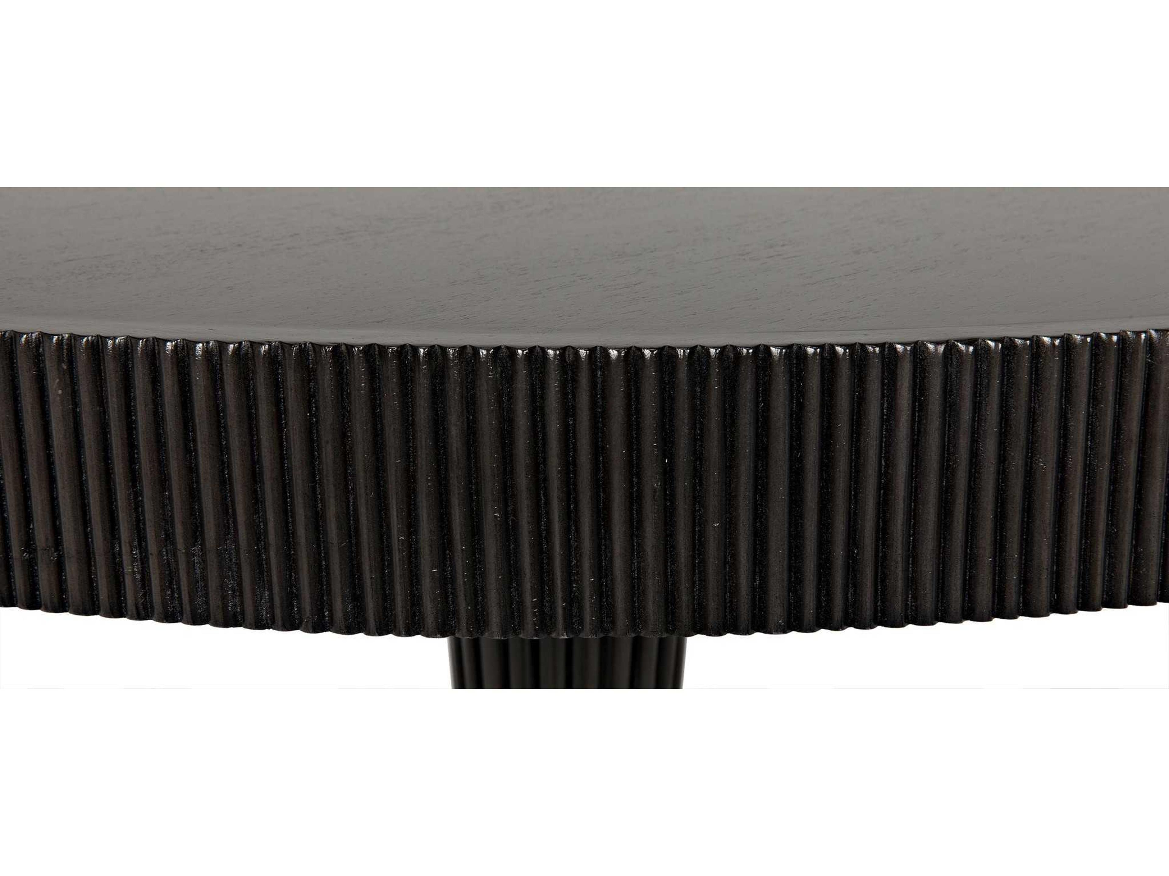 Noir Round Wood Pale Dining Table