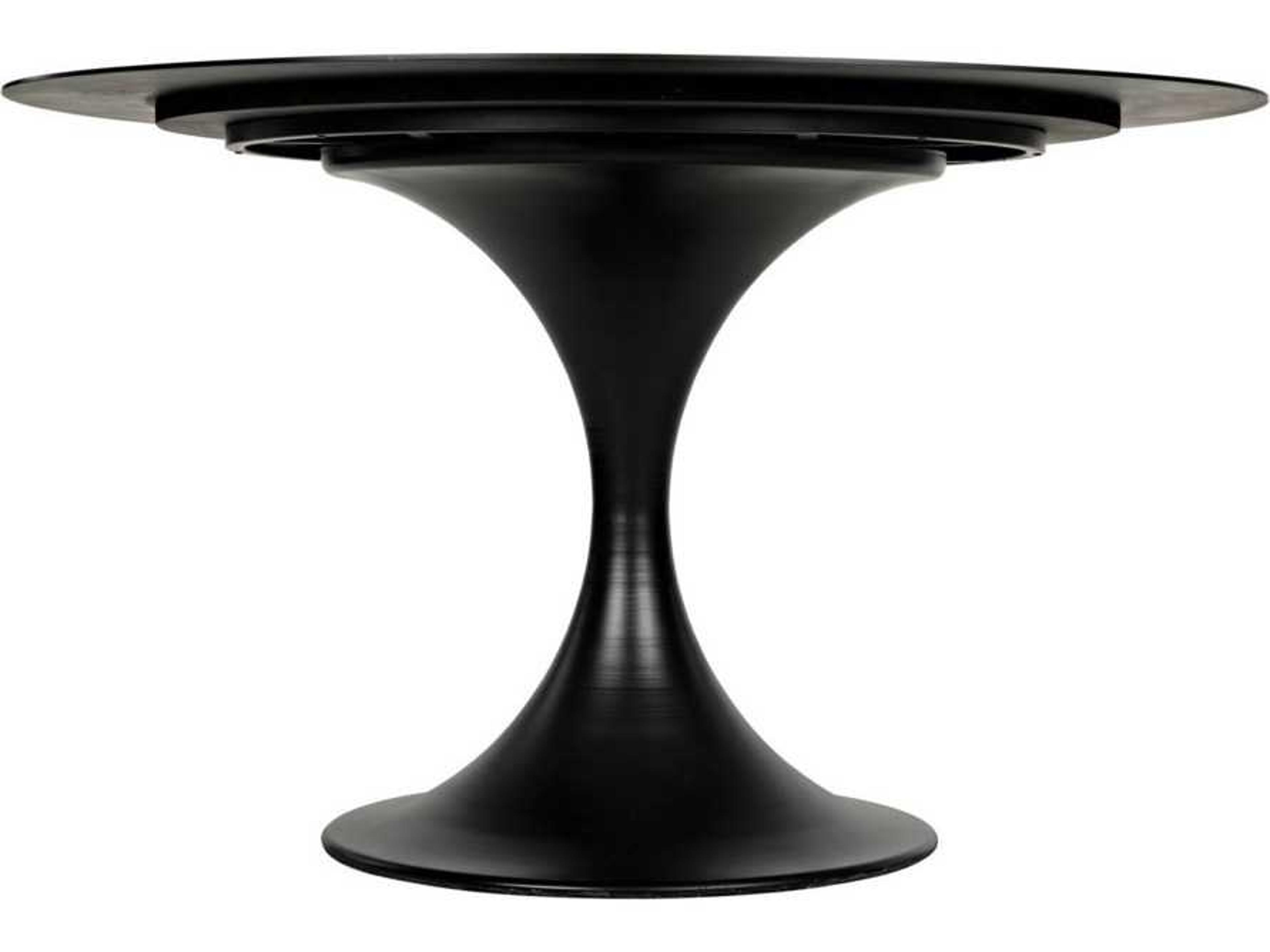 Noir Round Black Metal Dining Table