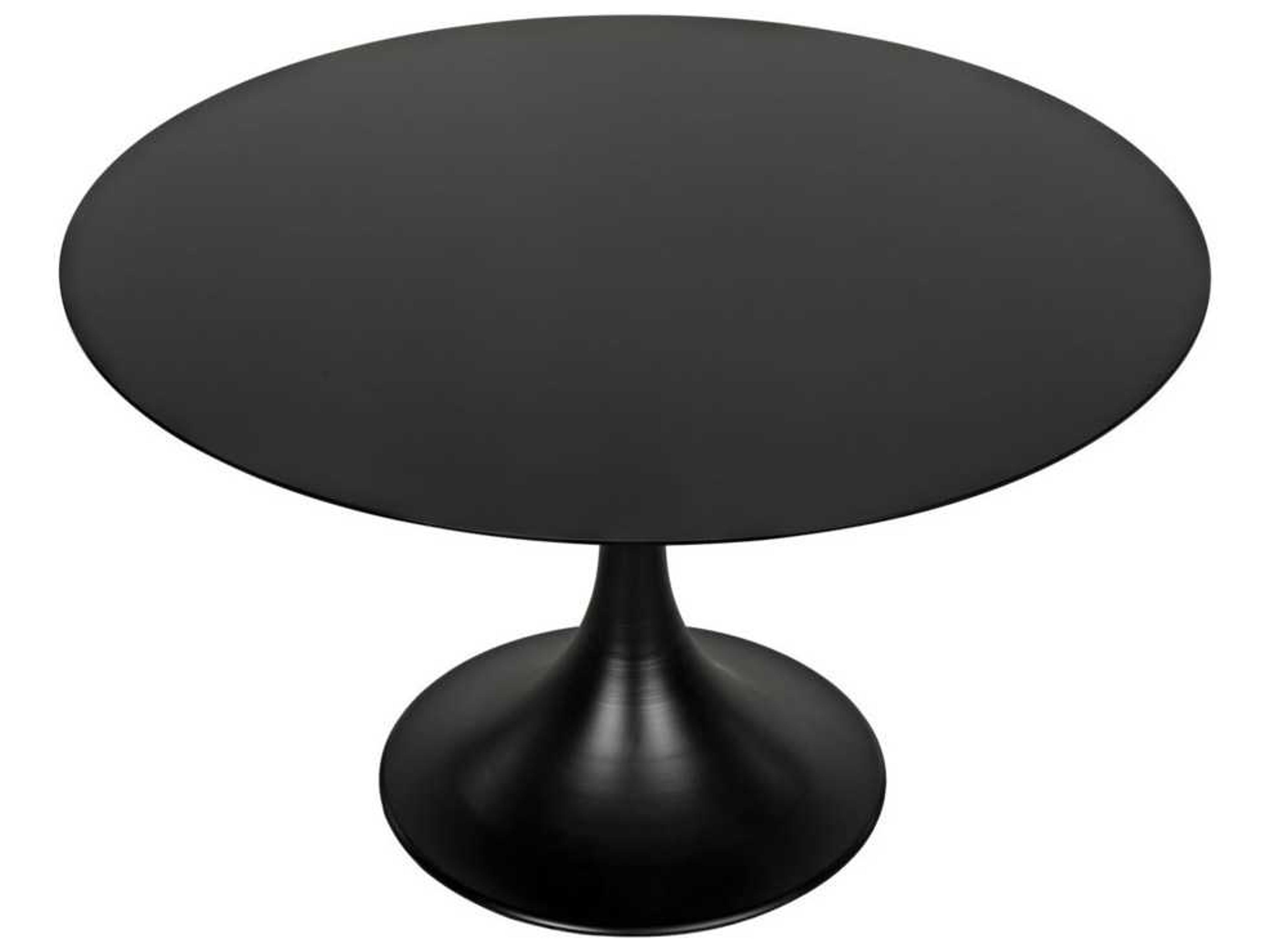 Noir Round Black Metal Dining Table