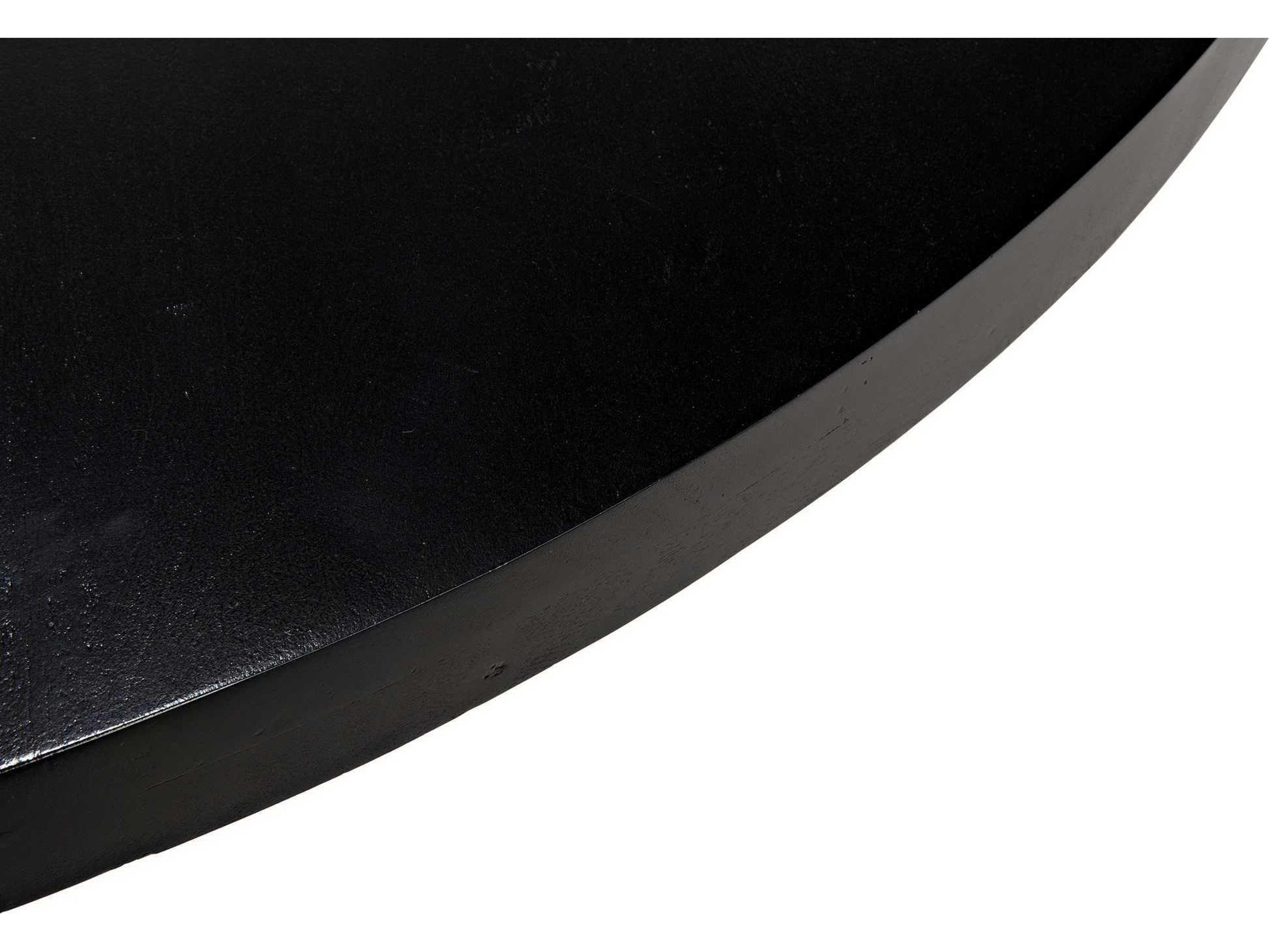 Noir Round Wood Hand Rubbed Black Dining Table