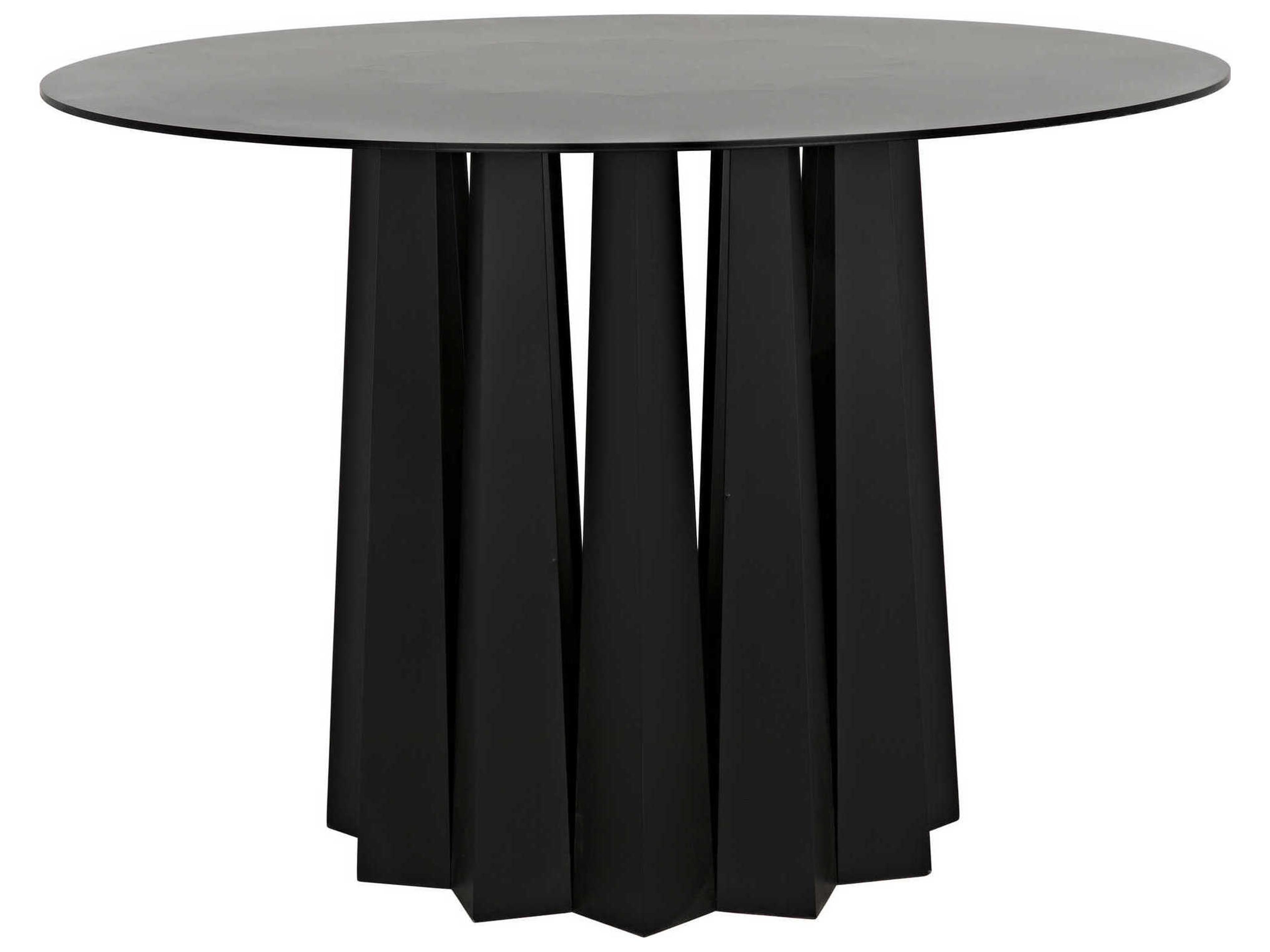 Round Black Metal Dining Table