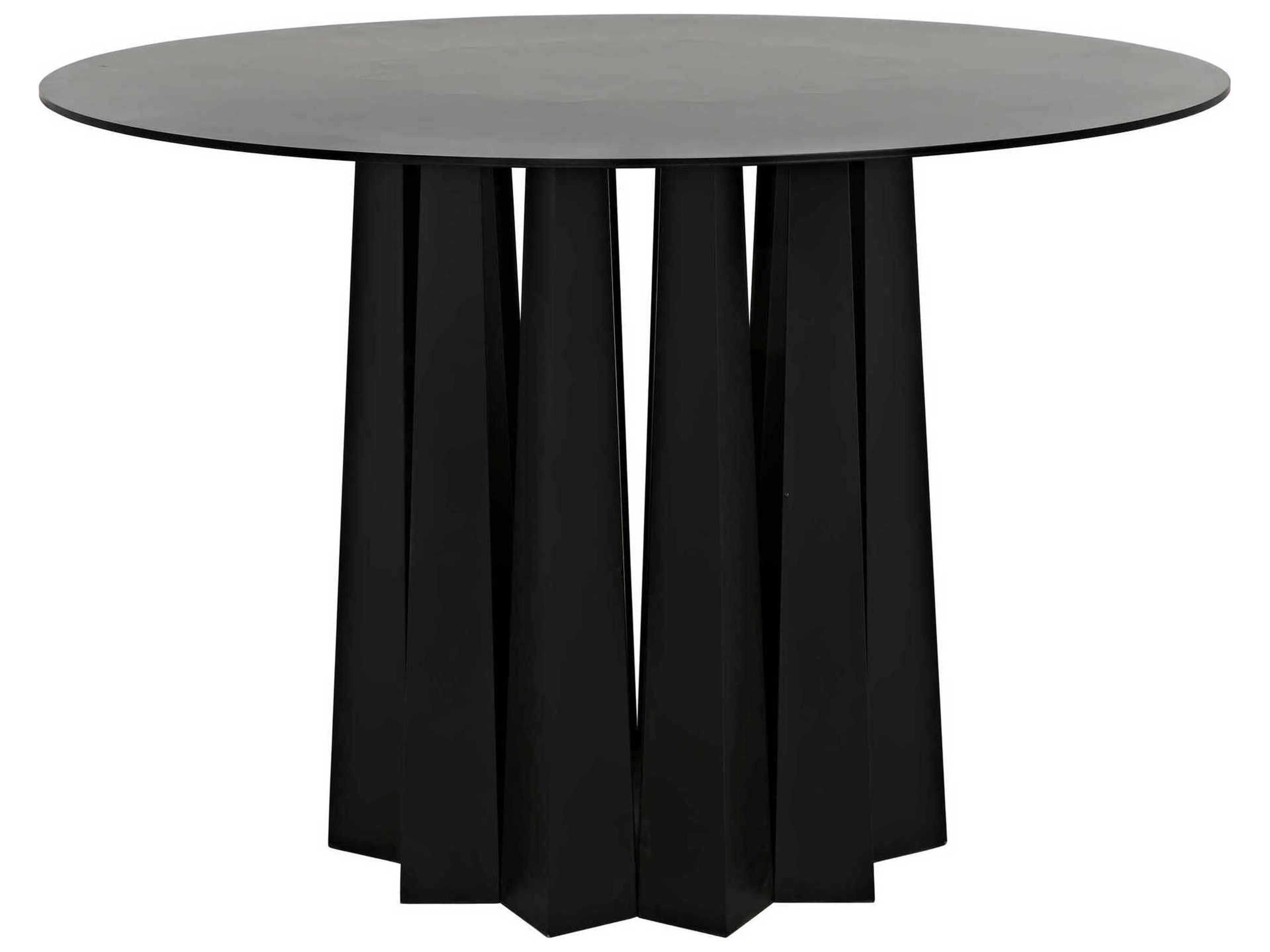 Noir Round Black Metal Dining Table